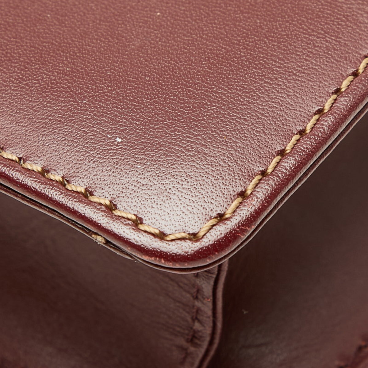 Cartier Wine Red Leather Shoulder Bag (Pre-Owned)
