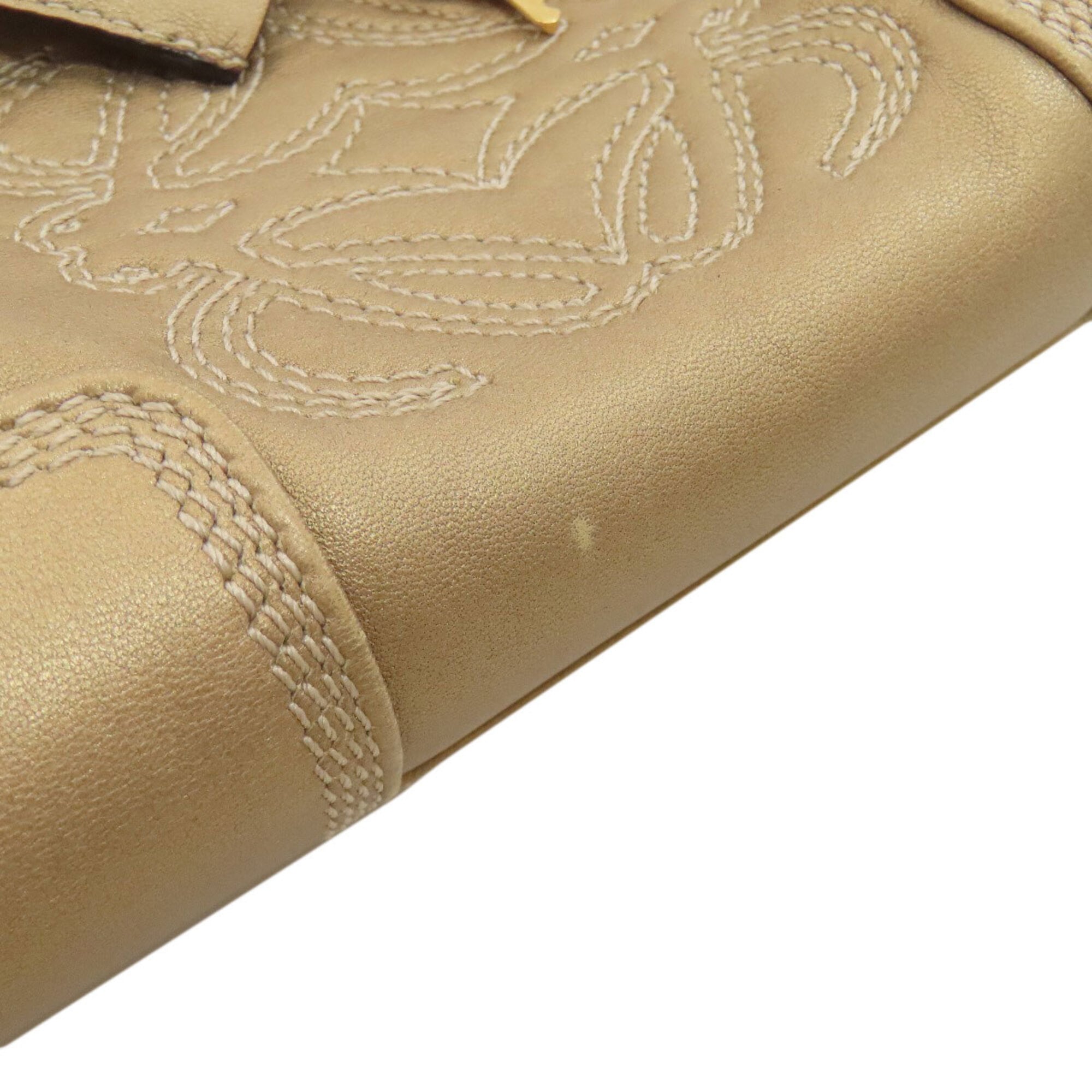 Loewe Amazona Gold Leather Handbag (Pre-Owned)