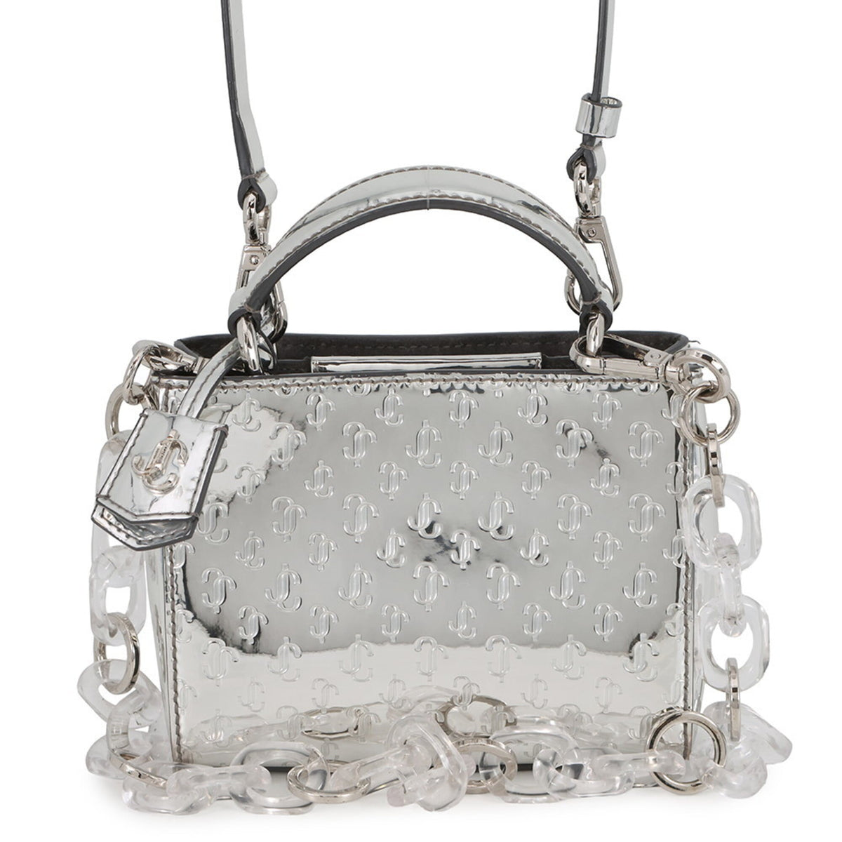 Jimmy Choo Silver Patent Leather Handbag (Pre-Owned)