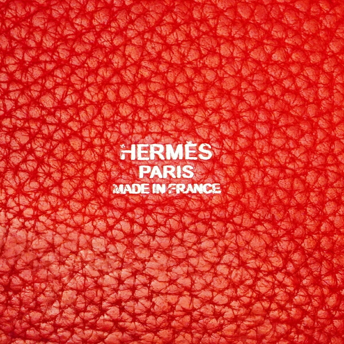 Hermes Rouge Casaque Taurillon Clemence Leather Handbag (Pre-Owned)