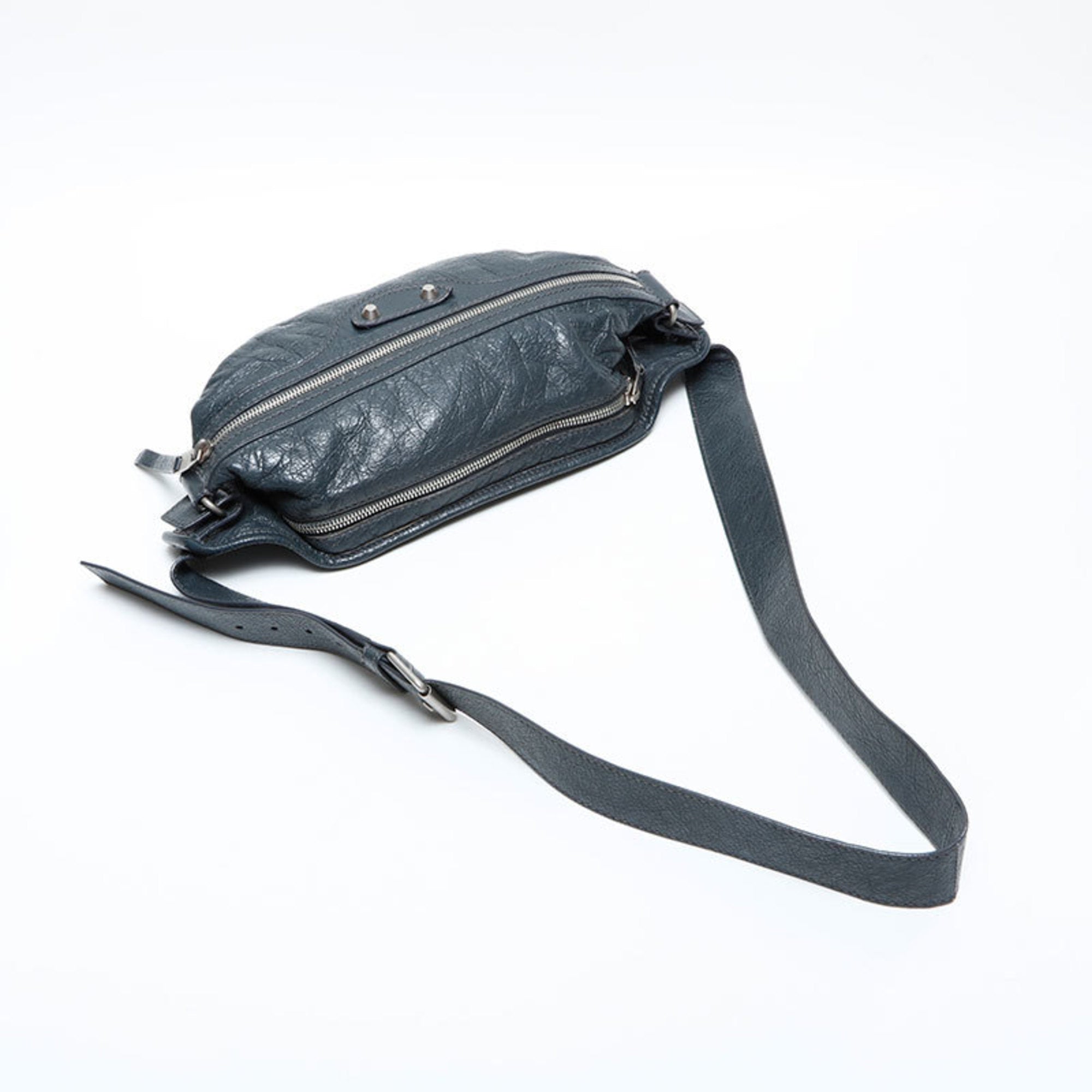Balenciaga Gray Leather Fanny Pack (Pre-Owned)
