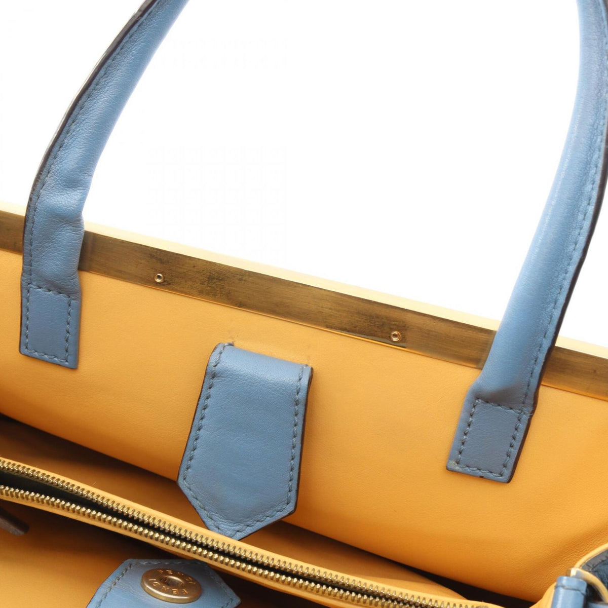 Fendi Blue Bordeaux Leather Handbag (Pre-Owned)