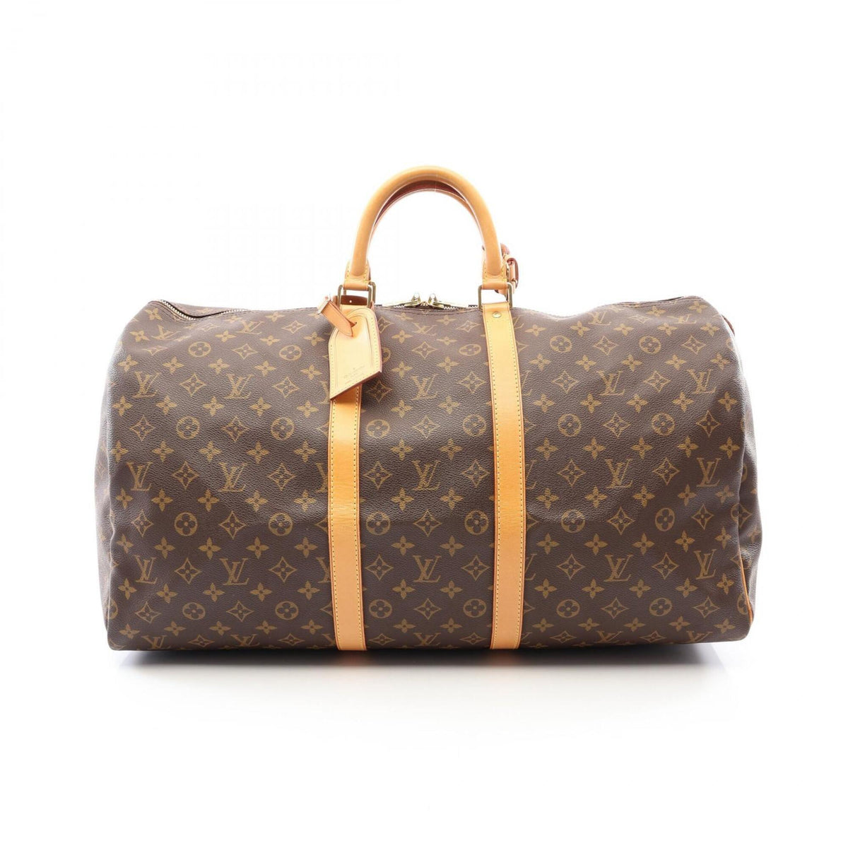 Louis Vuitton Brown Coated Canvas Monogram Leather Boston Bag Handbag (Pre-Owned)