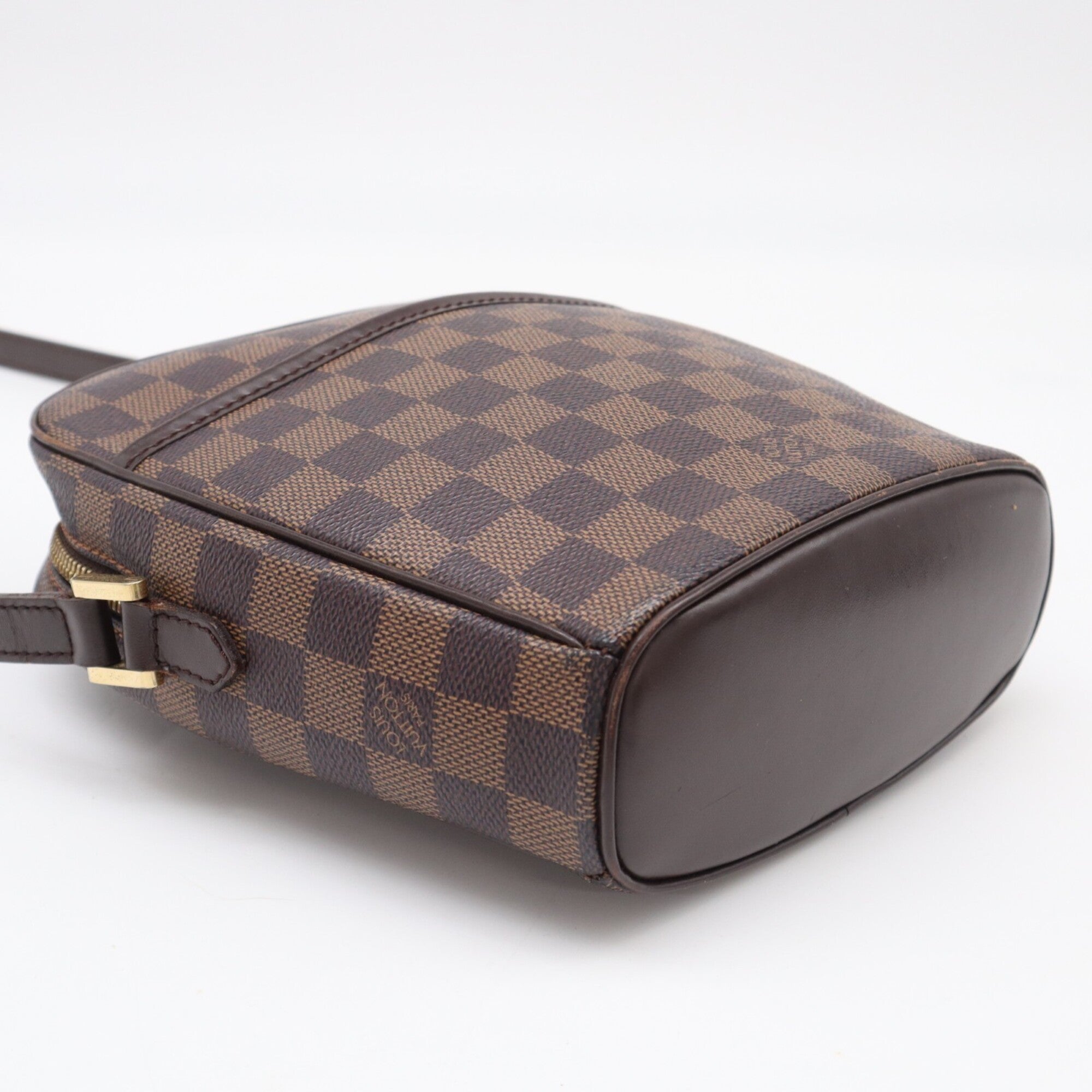 Louis Vuitton Beige Brown Damier Canvas Leather Coated Canvas Shoulder Bag (Pre-Owned)