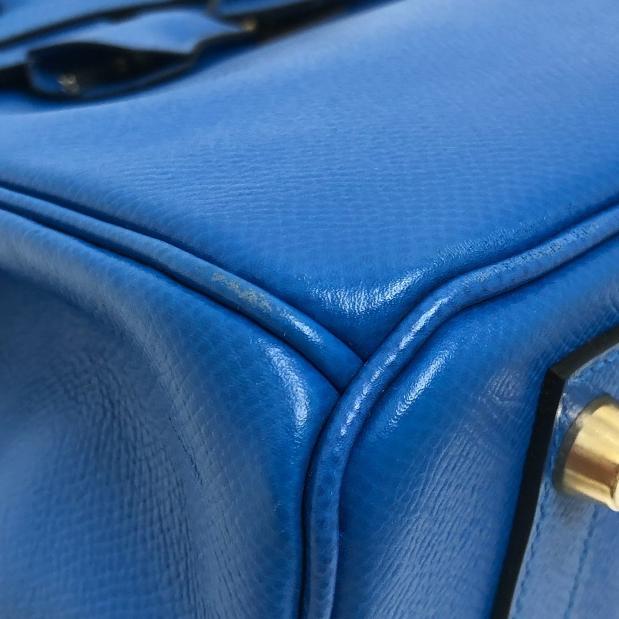 Hermes Blue Blue Hydra Epsom Leather Handbag (Pre-Owned)