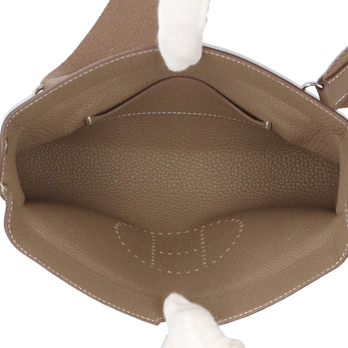 Hermes Beige Etoupe Gray Togo Leather Handbag Shoulder Bag (Pre-Owned)