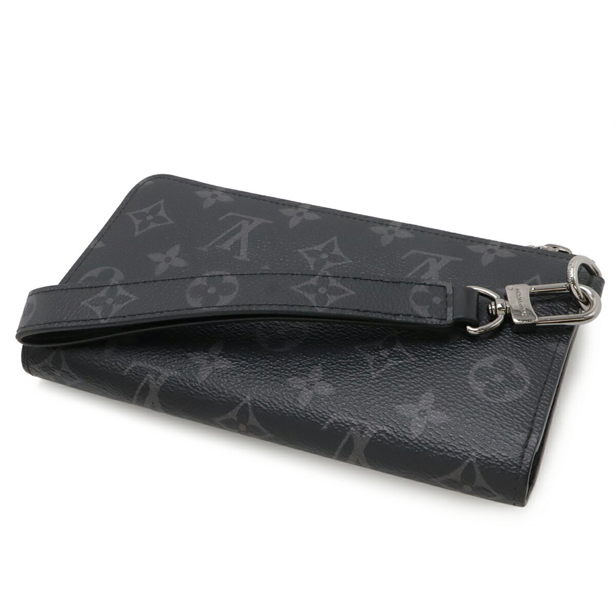 Louis Vuitton Monogram Eclipse Black Gray Monogram Eclipse Leather Coin Purse/Coin Case (Pre-Owned)