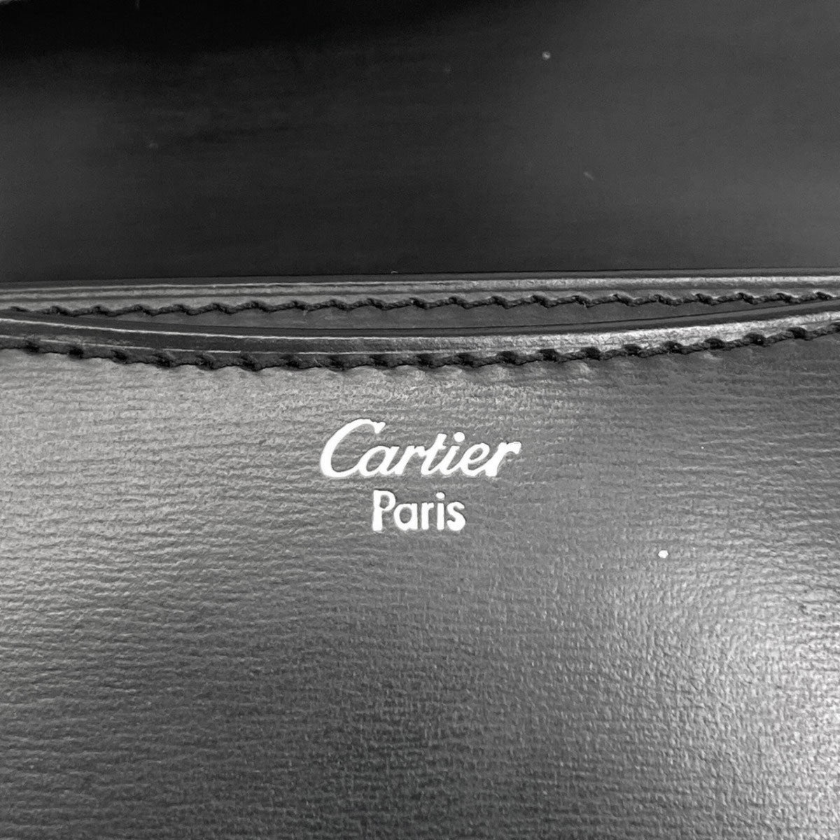 Cartier Black Leather Coin Purse/Coin Case (Pre-Owned)