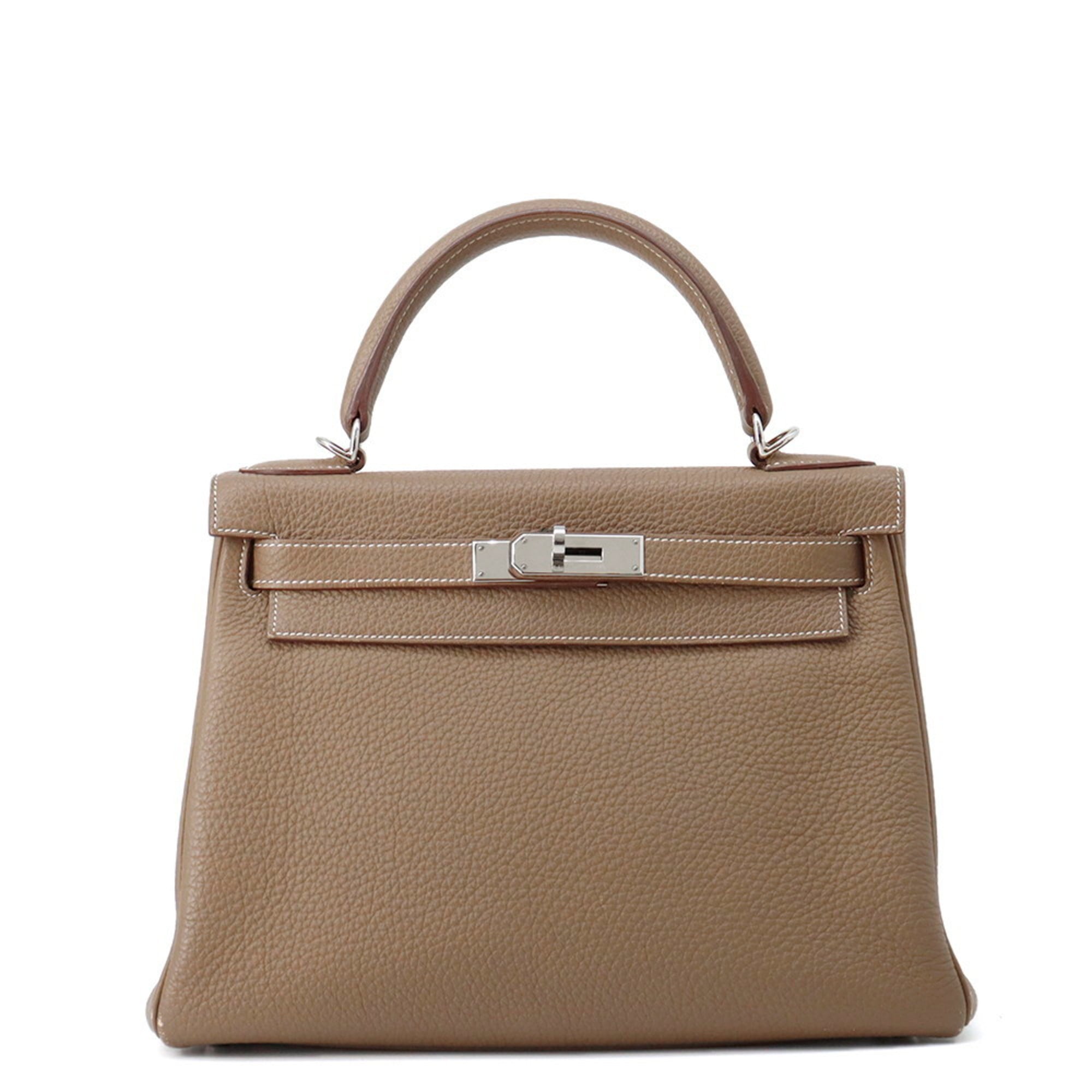 Hermes Kelly Etoupe Gray Togo Leather Handbag (Pre-Owned)