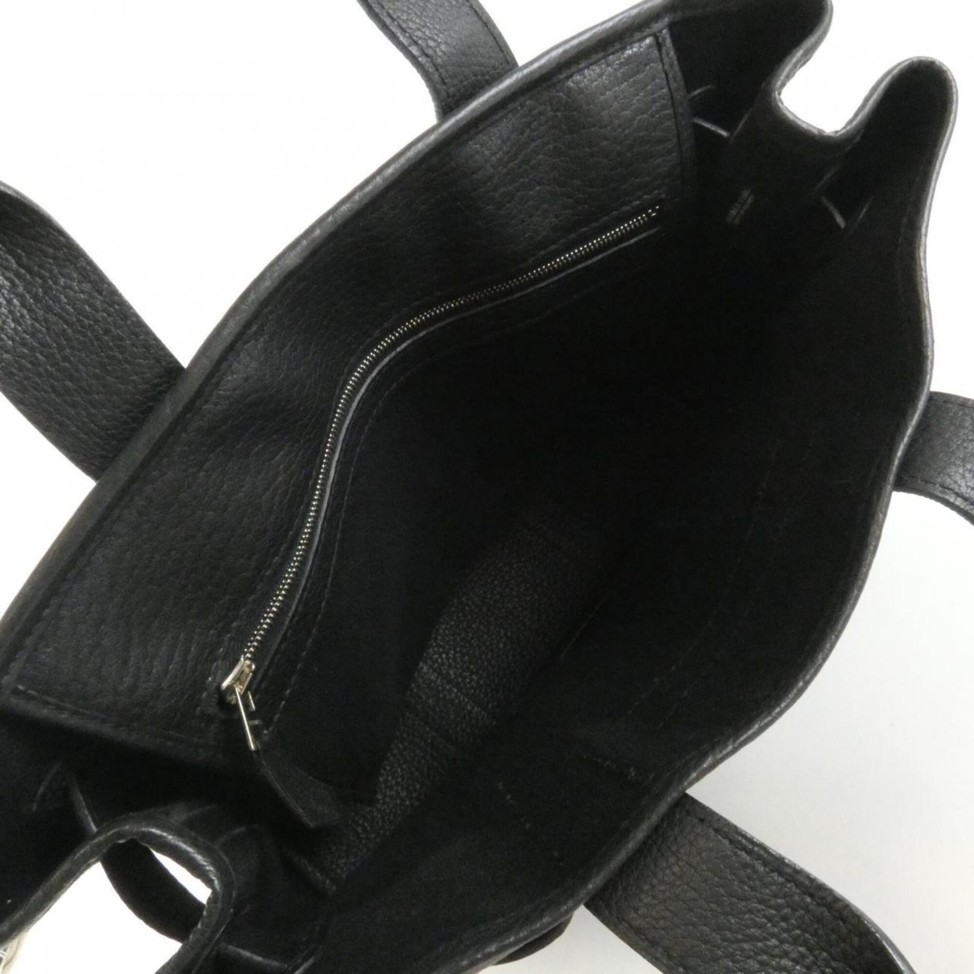 Hermes Black Canvas Negonda Leather Handbag (Pre-Owned)