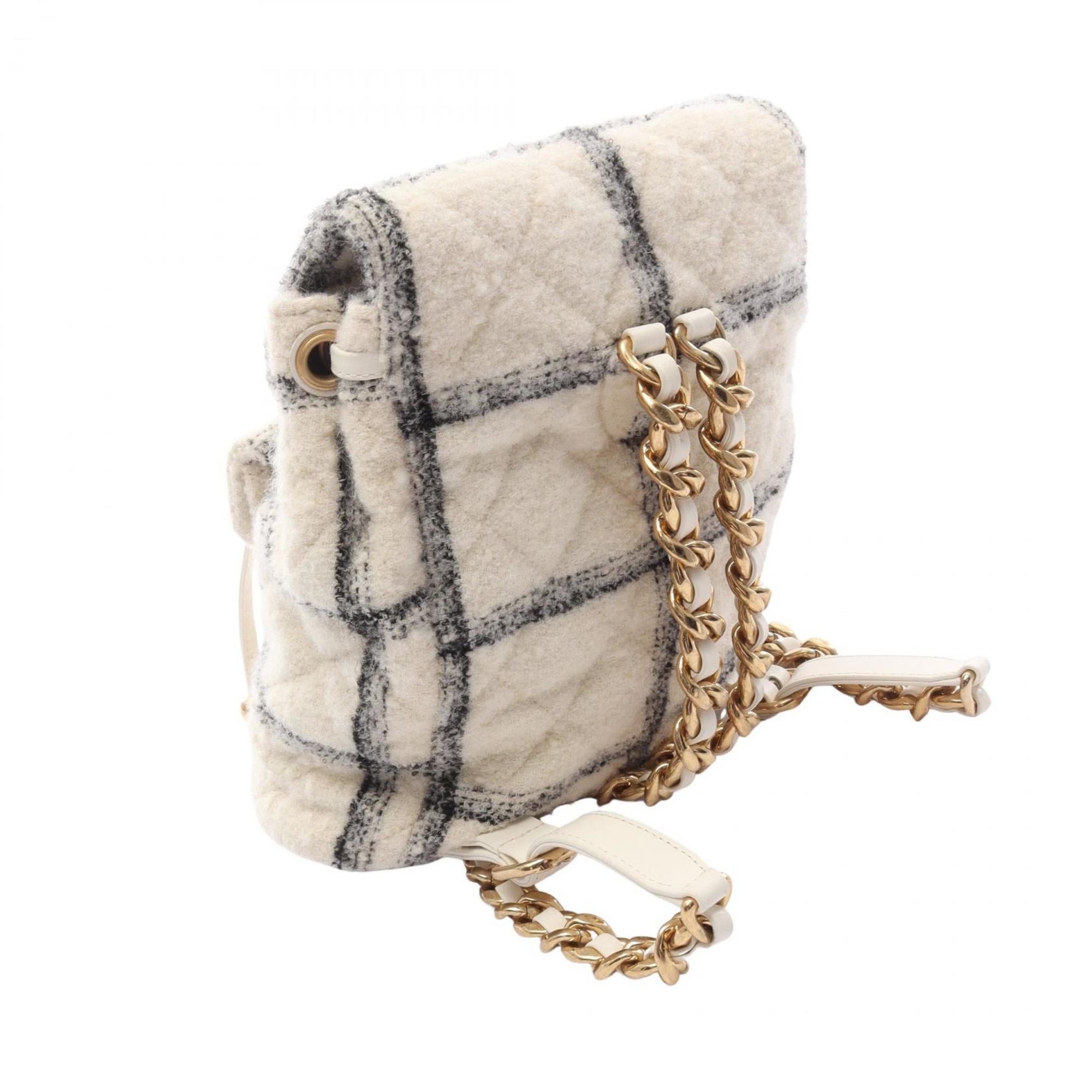 Chanel Black White Fabric Backpack (Pre-Owned)