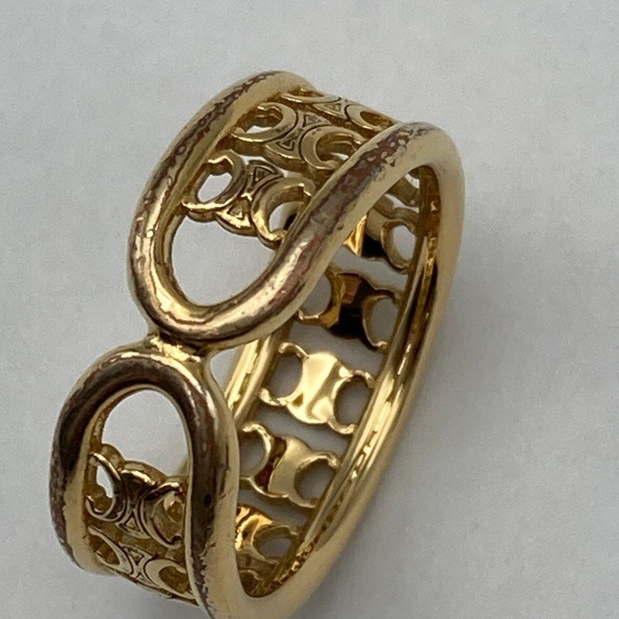 Celine Gold Metal Band Ring (Pre-Owned)