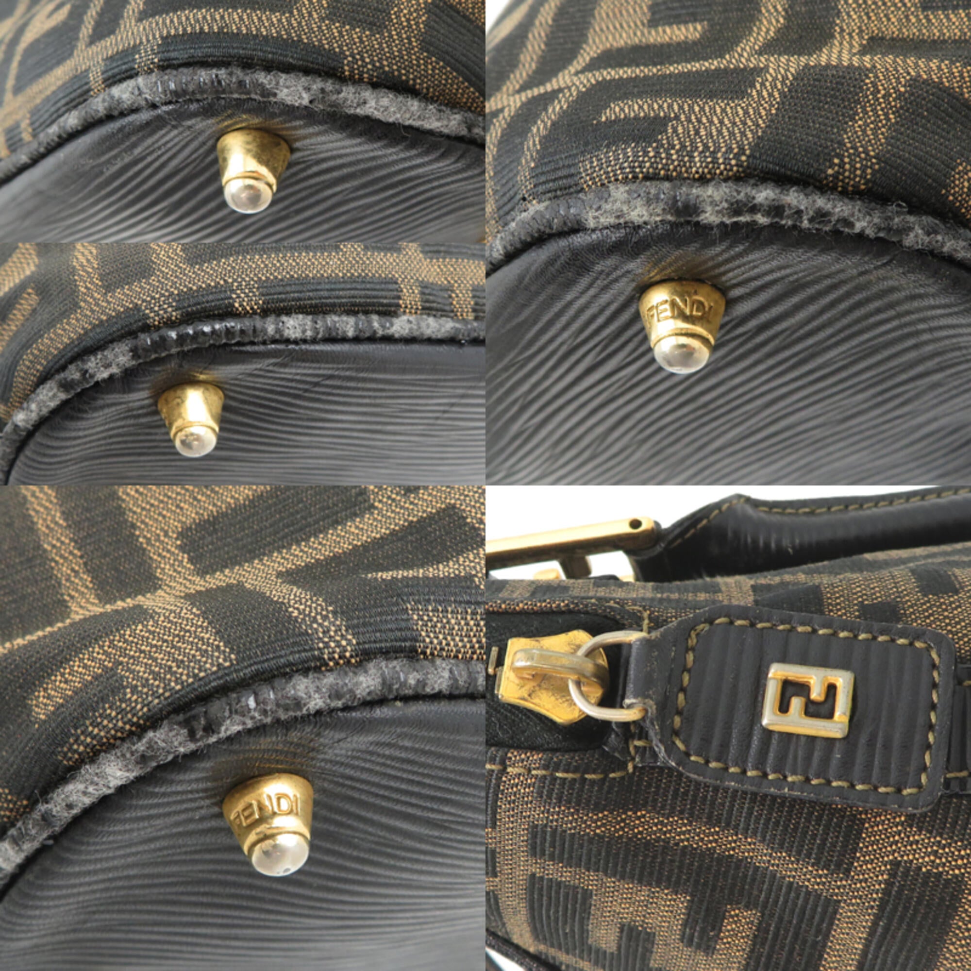 Fendi Brown Canvas Handbag Tote Bag (Pre-Owned)