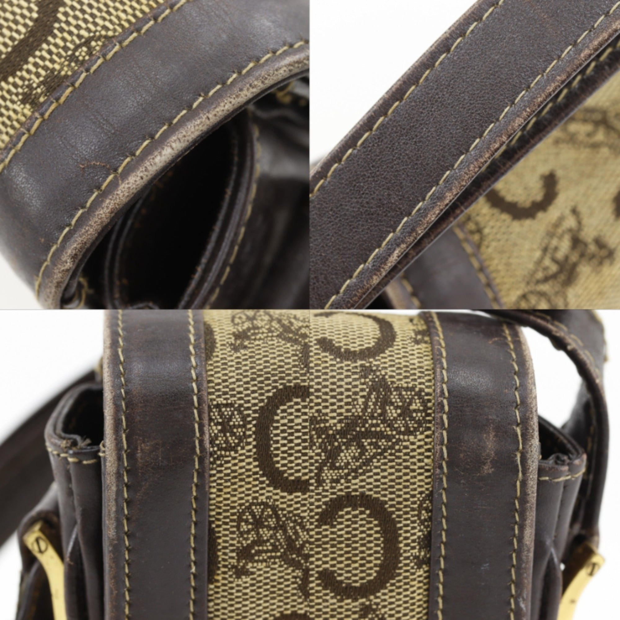 Celine Brown Canvas Shoulder Bag (Pre-Owned)