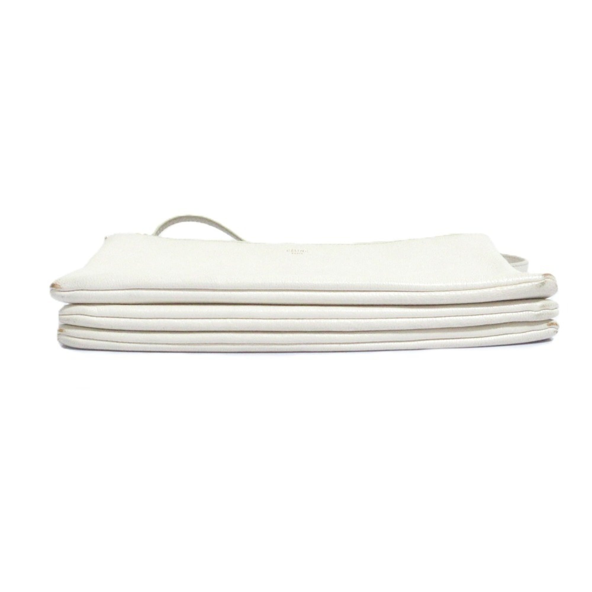 Celine Off-White White Leather Shoulder Bag (Pre-Owned)