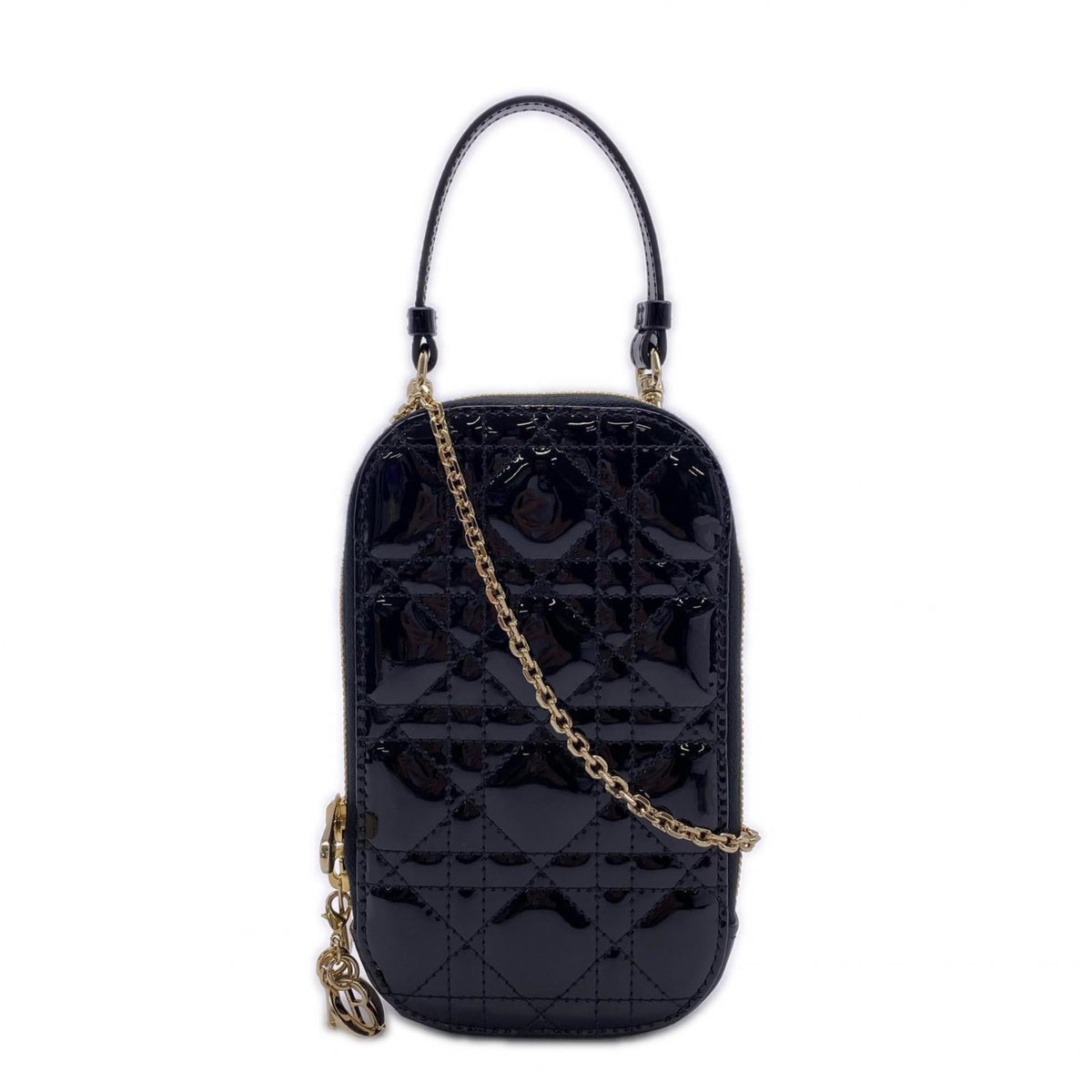 Christian Dior Lady Dior Black Leather Shoulder Bag (Pre-Owned)