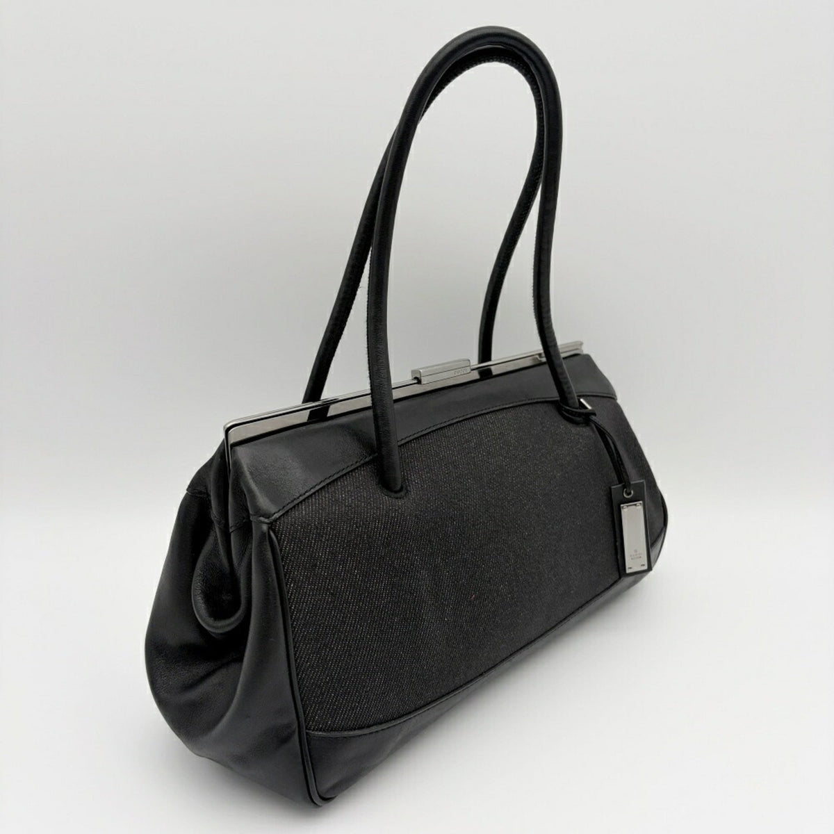Gucci Black Denim Leather Handbag (Pre-Owned)