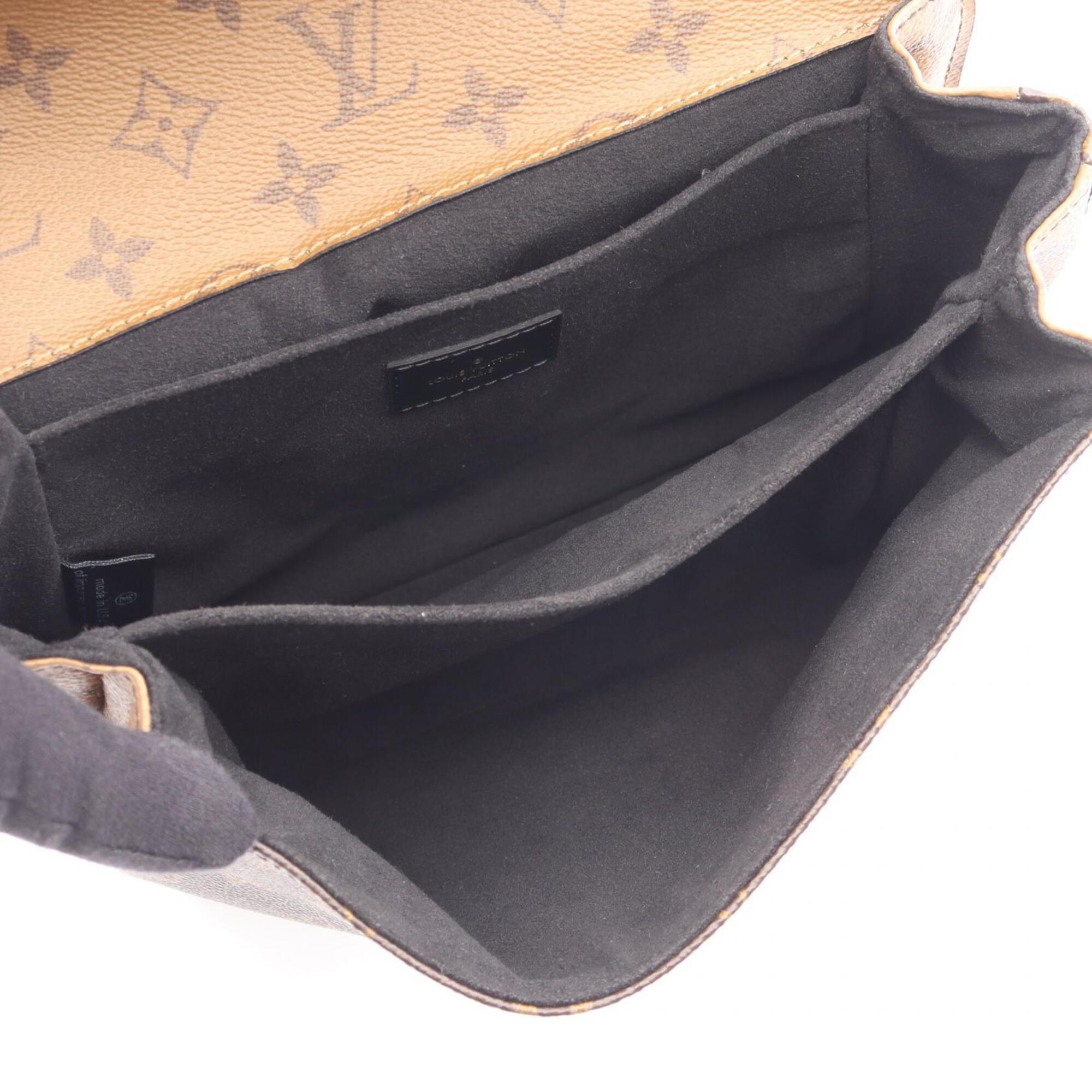 Louis Vuitton Black Brown Monogram Reverse Coated Canvas Leather Handbag (Pre-Owned)