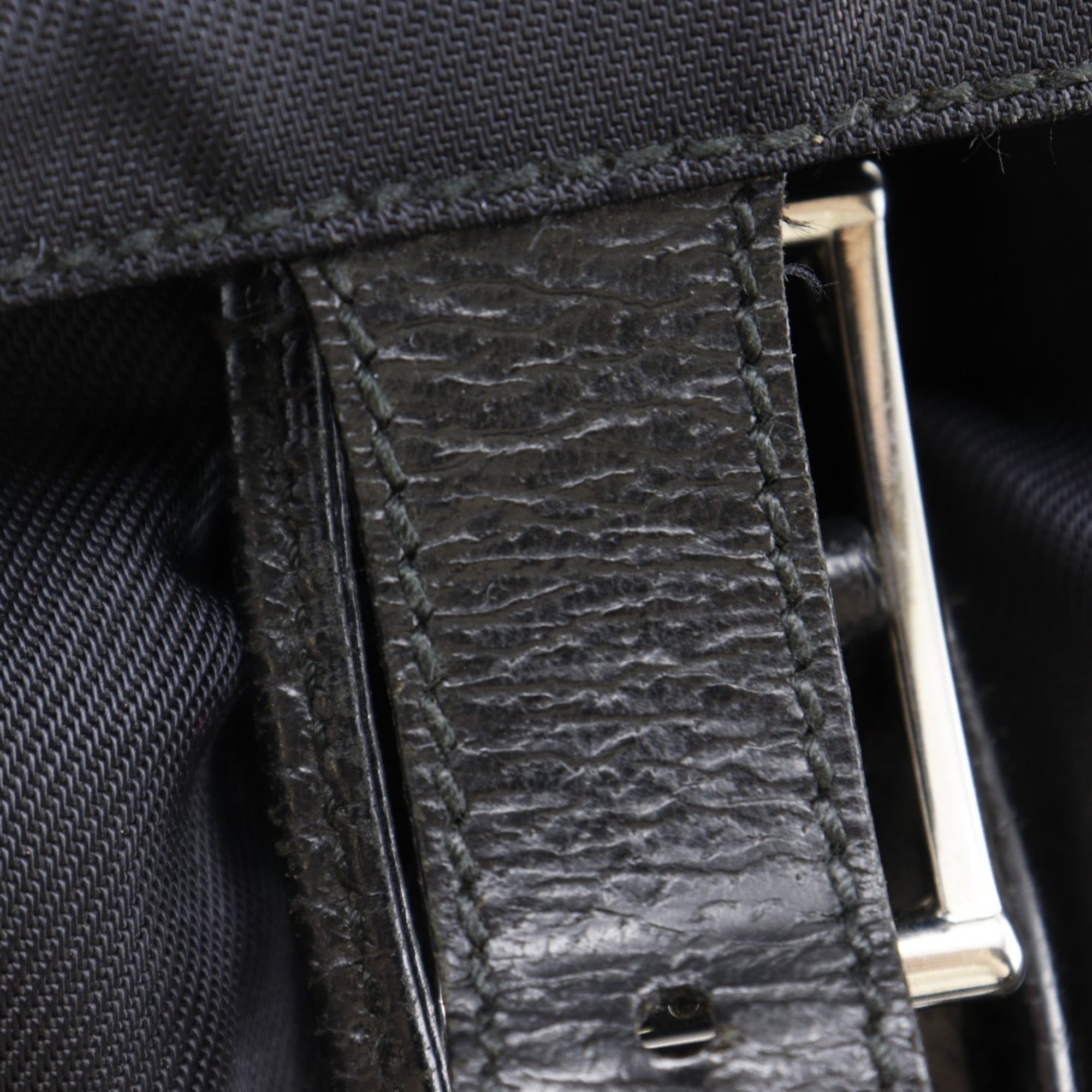 Gucci Black Nylon Canvas Leather Backpack (Pre-Owned)