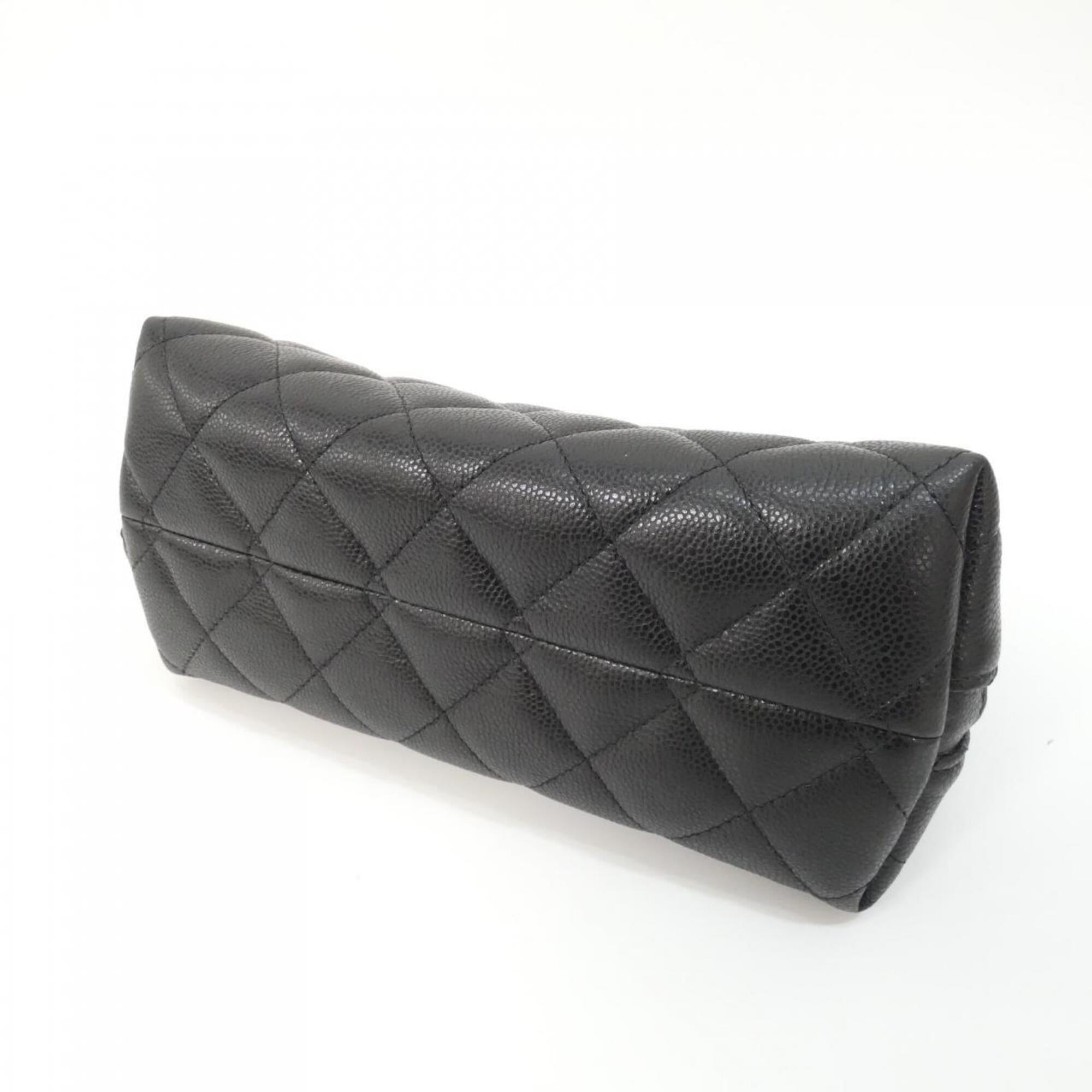 Chanel Black Grained Calfskin Handbag Pouch (Pre-Owned)