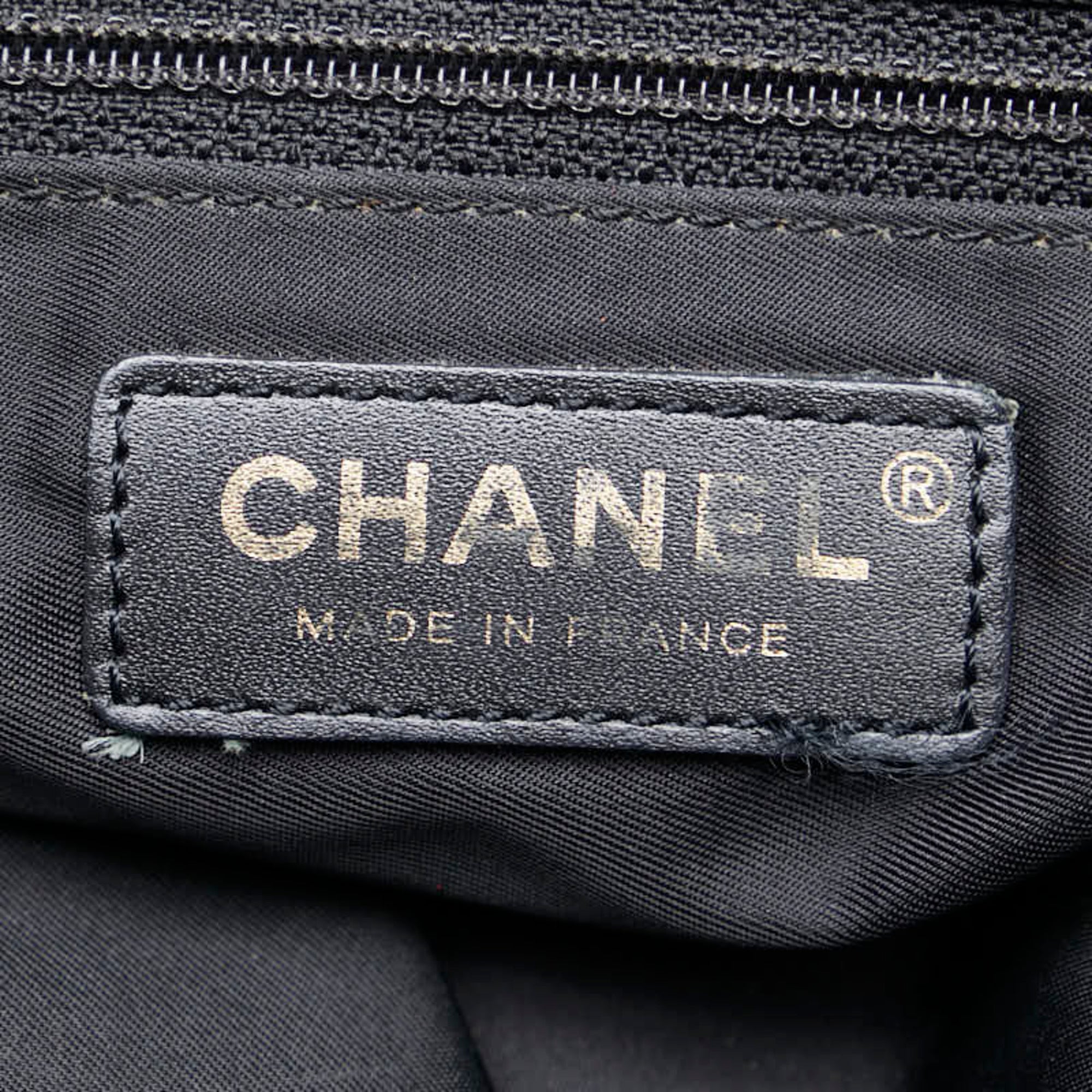 Chanel New Travel Line Black Nylon Leather Tote Bag (Pre-Owned)