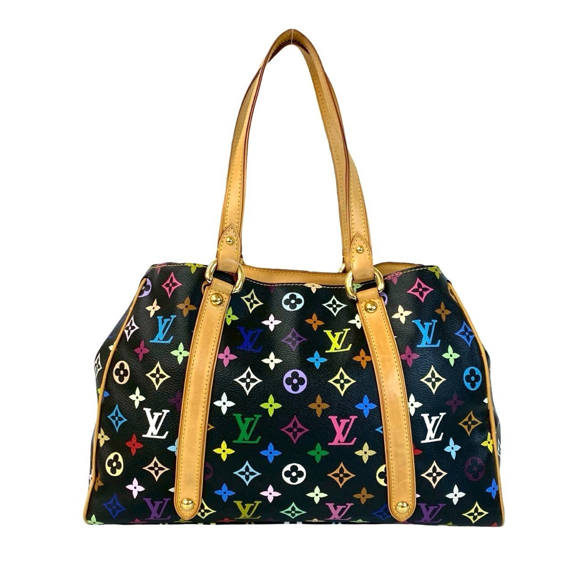 Louis Vuitton Black Multi-Color Leather Pvc Shoulder Bag Tote Bag (Pre-Owned)