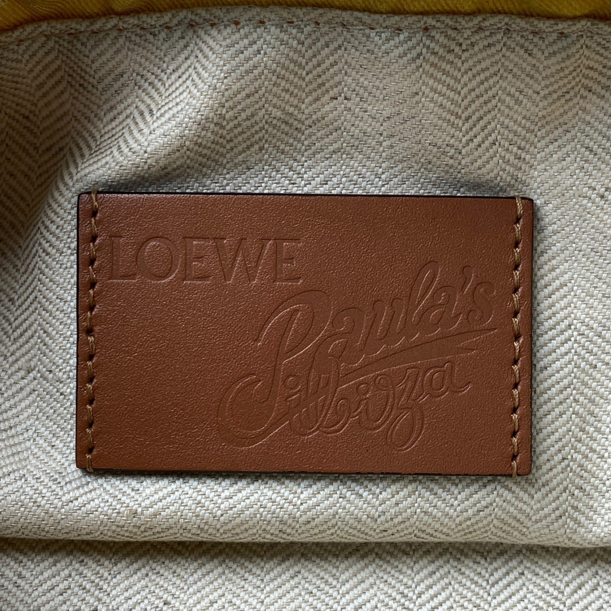 Loewe Orange Yellow Cotton Leather Pouch (Pre-Owned)