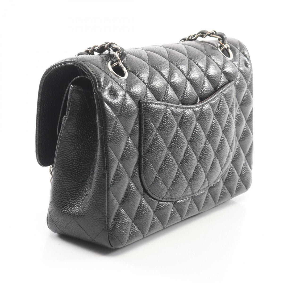 Chanel Black Grained Calfskin Handbag Shoulder Bag (Pre-Owned)