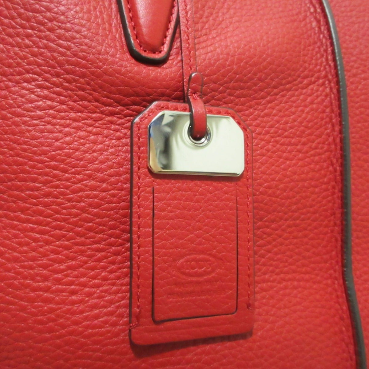 Tod's Red Color Leather Shoulder Bag Tote Bag (Pre-Owned)