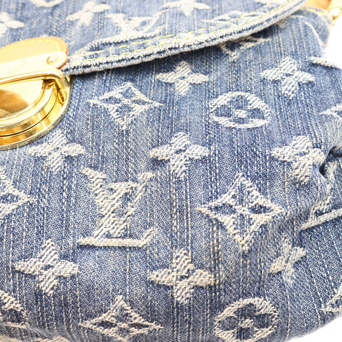 Louis Vuitton Gold Monogram Denim Shoulder Bag (Pre-Owned)