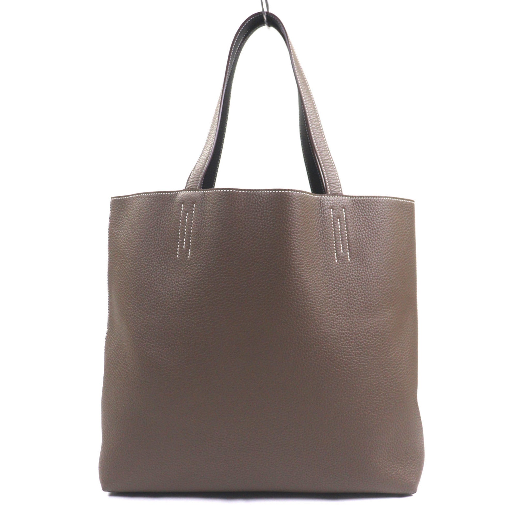 Hermes Ebene Etoupe Gray Taurillon Clemence Leather Tote Bag (Pre-Owned)