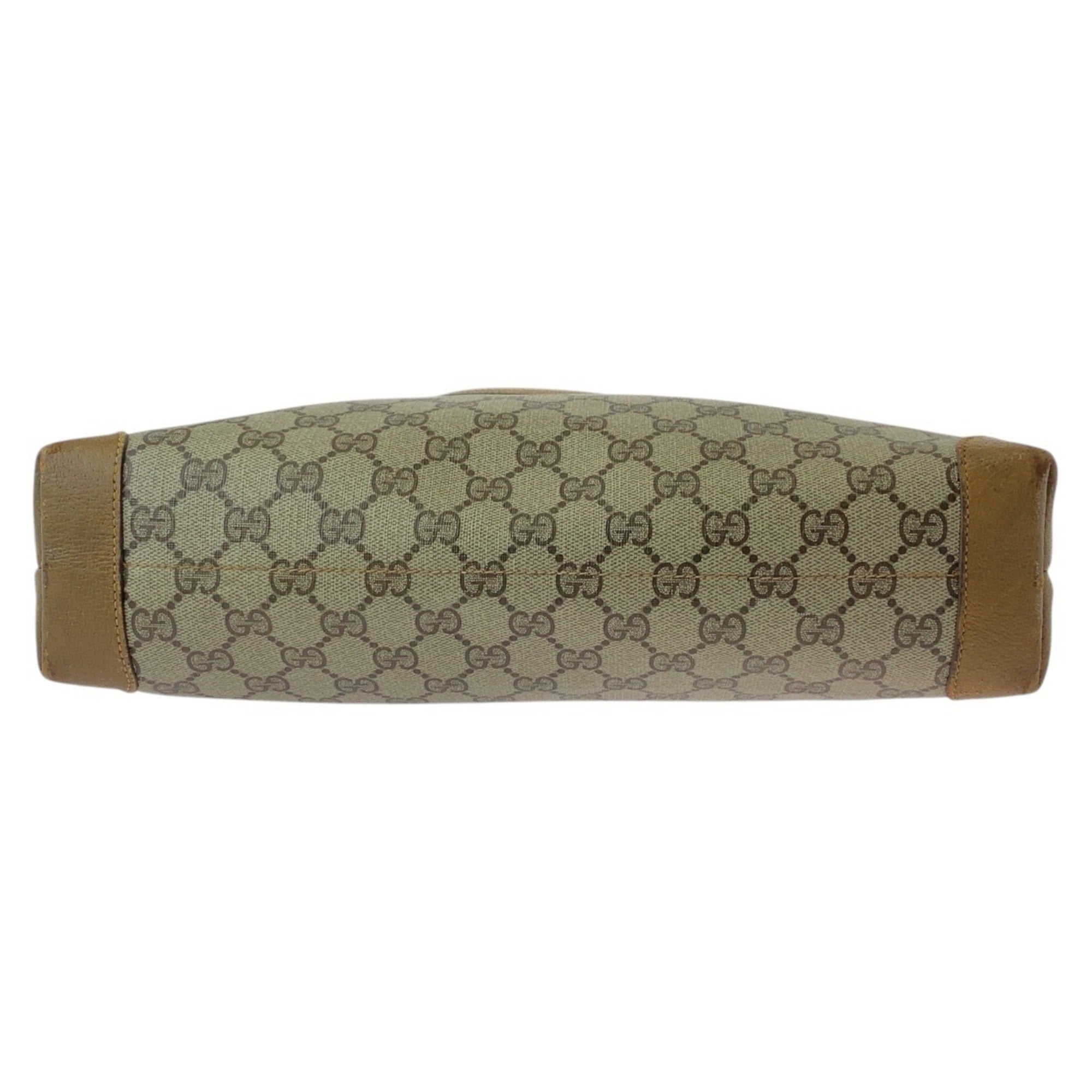 Gucci Beige Brown Gg Supreme Leather Shoulder Bag Tote Bag (Pre-Owned)