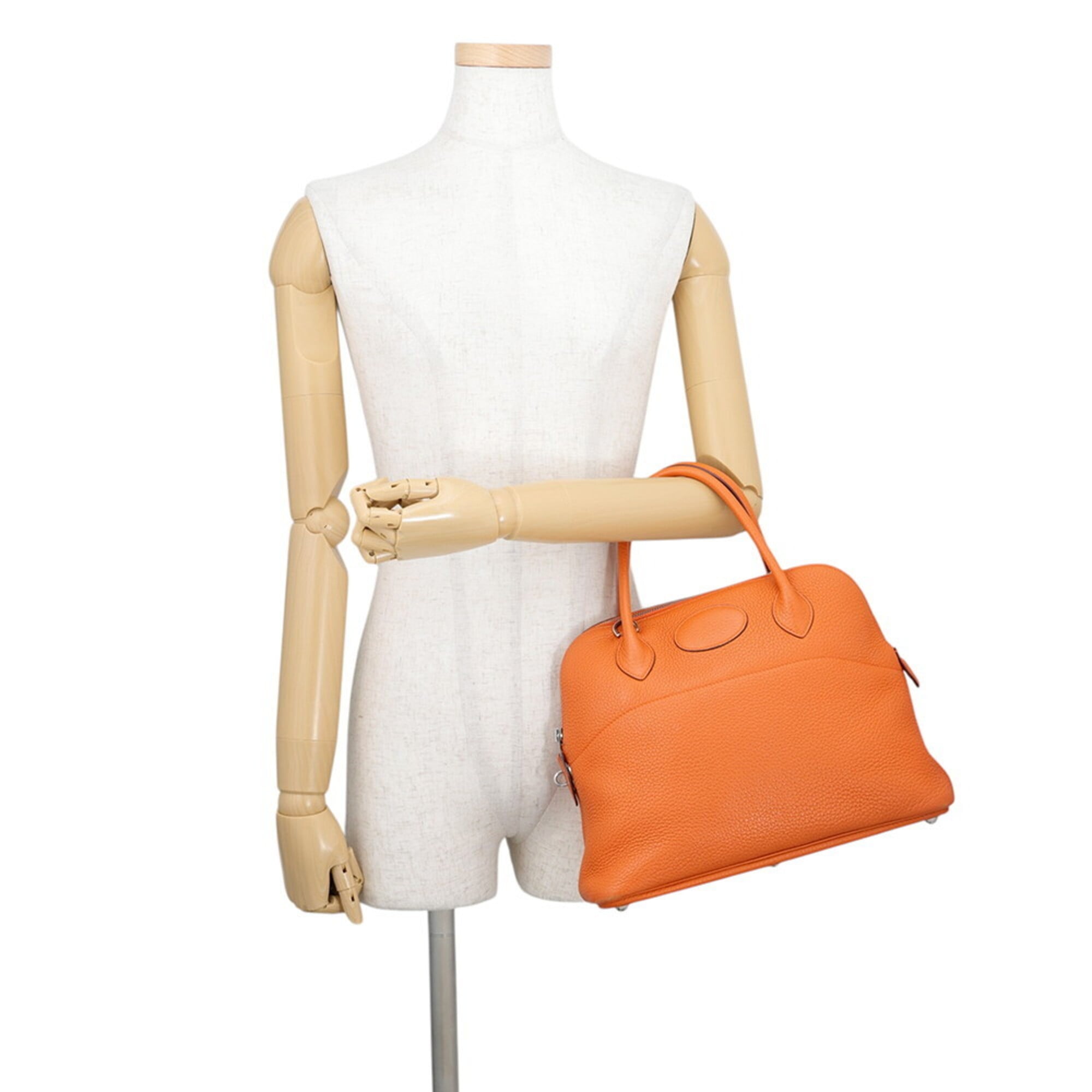 Hermes Bolide Orange Taurillon Clemence Leather Handbag Shoulder Bag (Pre-Owned)