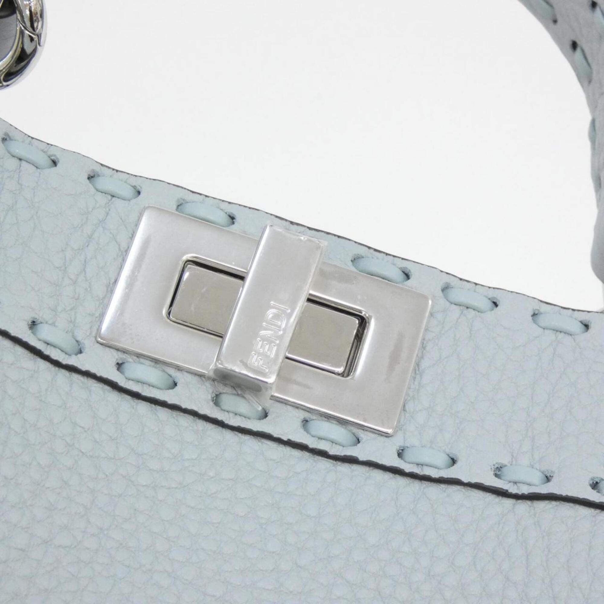 Fendi Light Blue Leather Handbag (Pre-Owned)