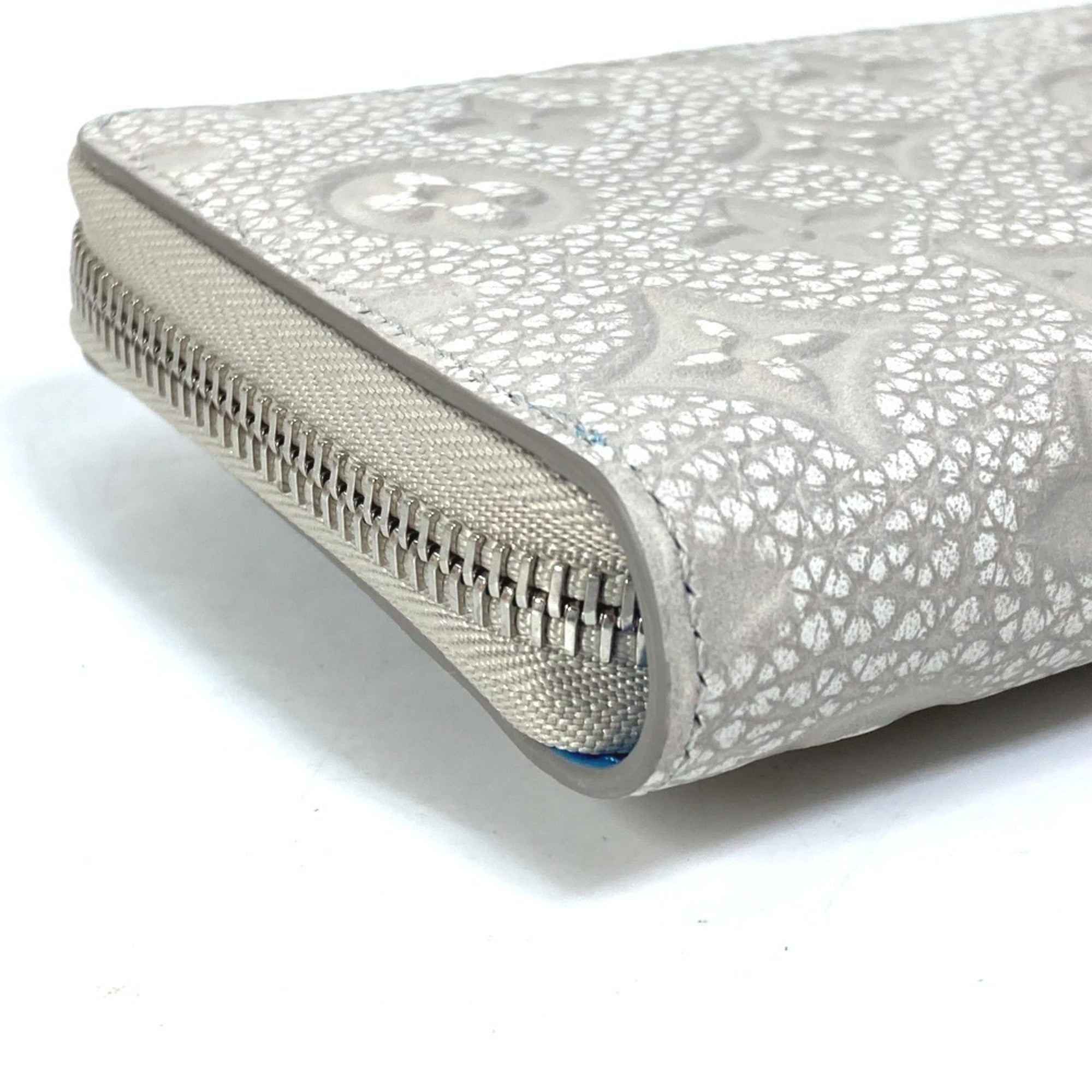 Louis Vuitton Blue Gray Leather Long Wallet (Bi-Fold) (Pre-Owned)