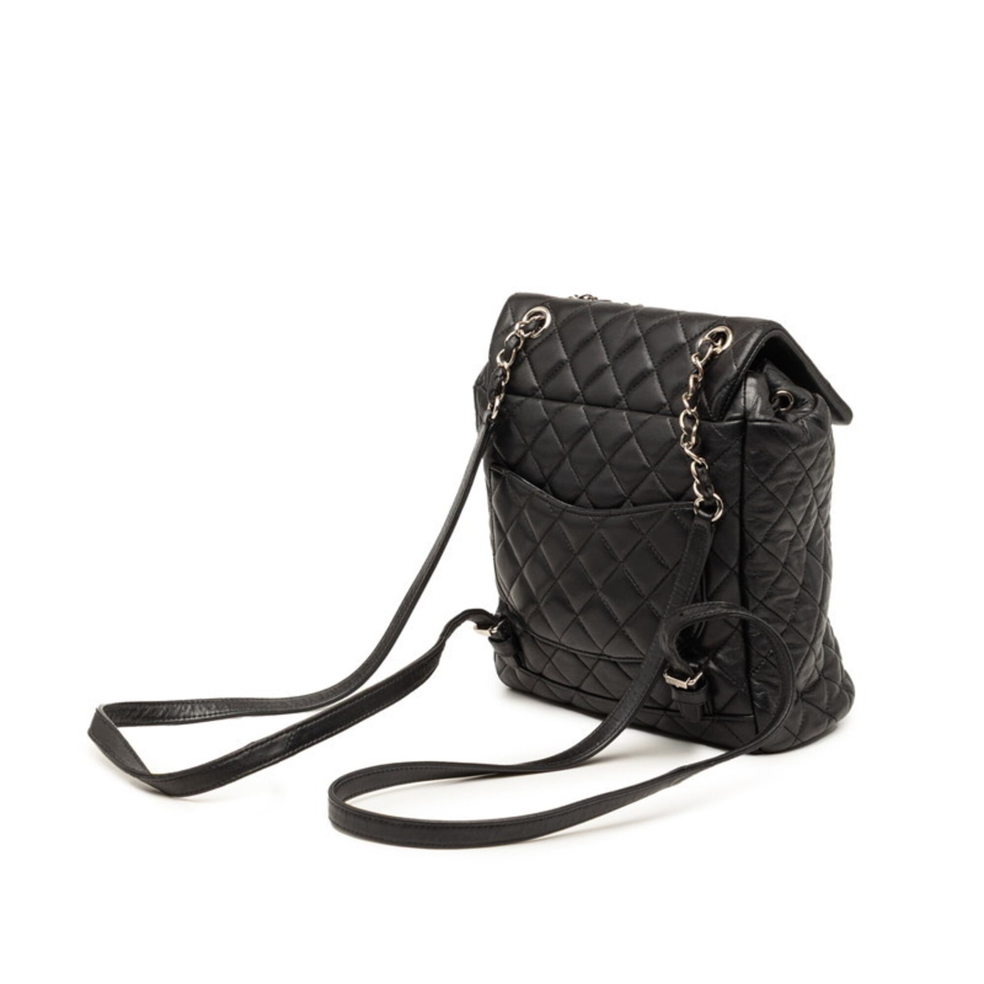 Chanel Matelasse Black Leather Backpack (Pre-Owned)