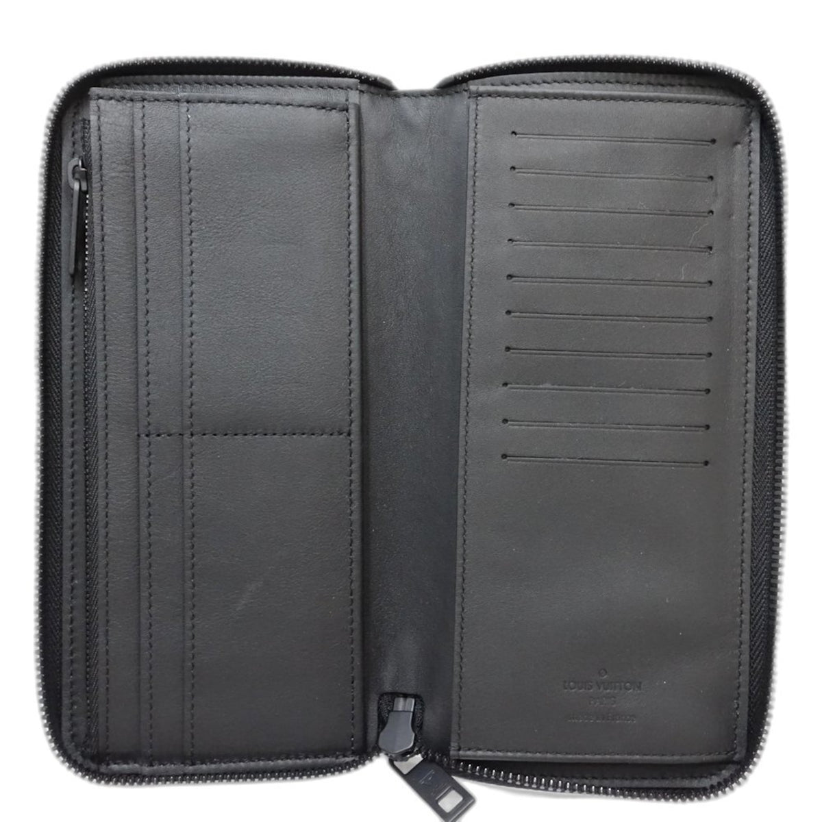 Louis Vuitton Noir Leather Long Wallet (Bi-Fold) (Pre-Owned)