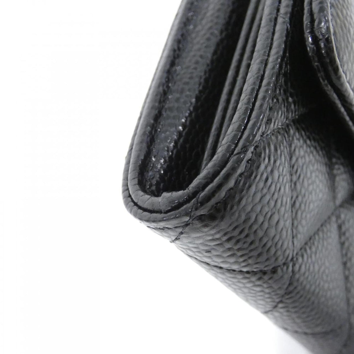Chanel Black Bordeaux Grained Calfskin Long Wallet (Bi-Fold) (Pre-Owned)