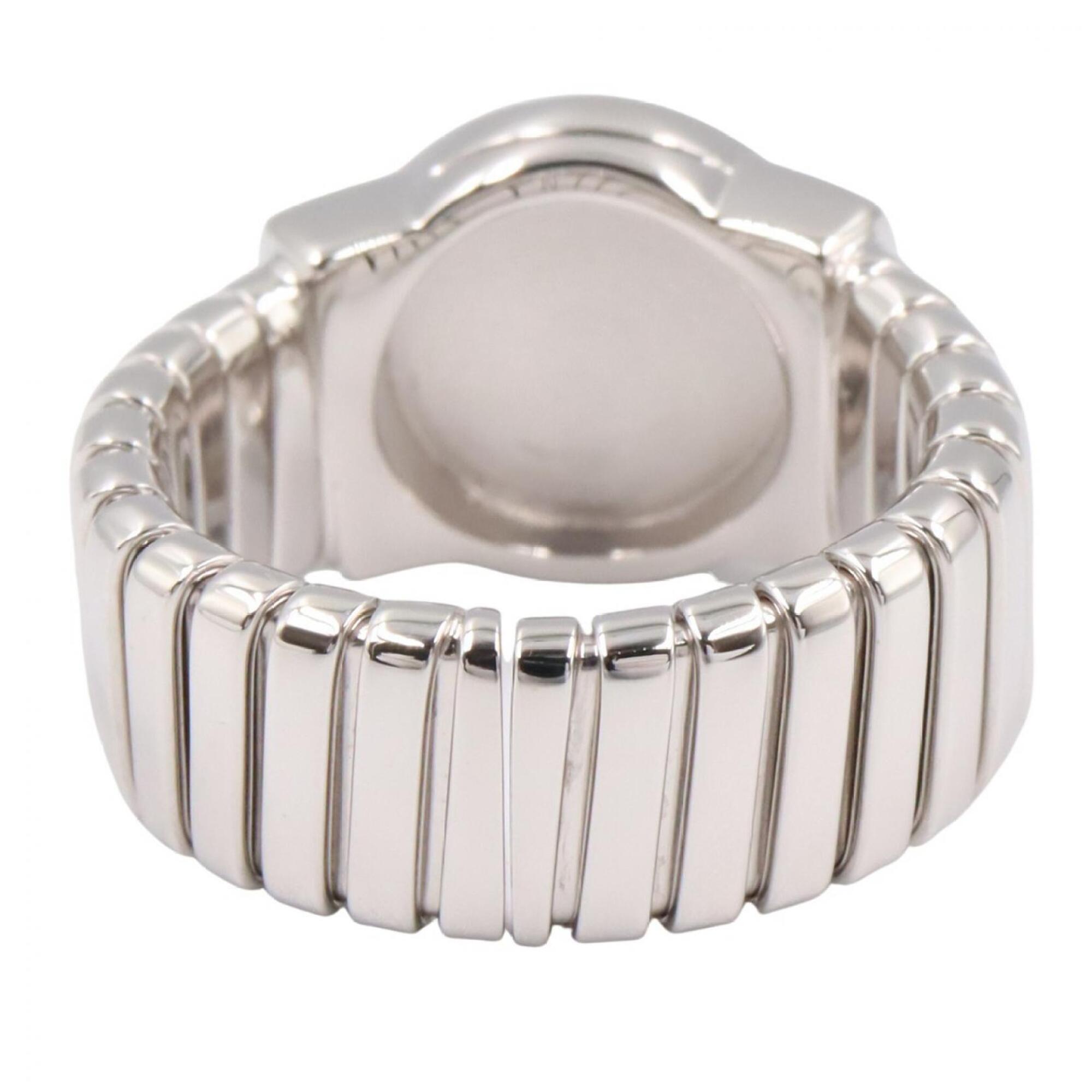 Bvlgari Silver Black White Gold (18K) Band Ring (Pre-Owned)