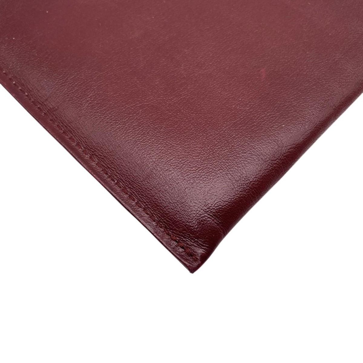Cartier Bordeaux Gold Leather Clutch Bag Pouch (Pre-Owned)