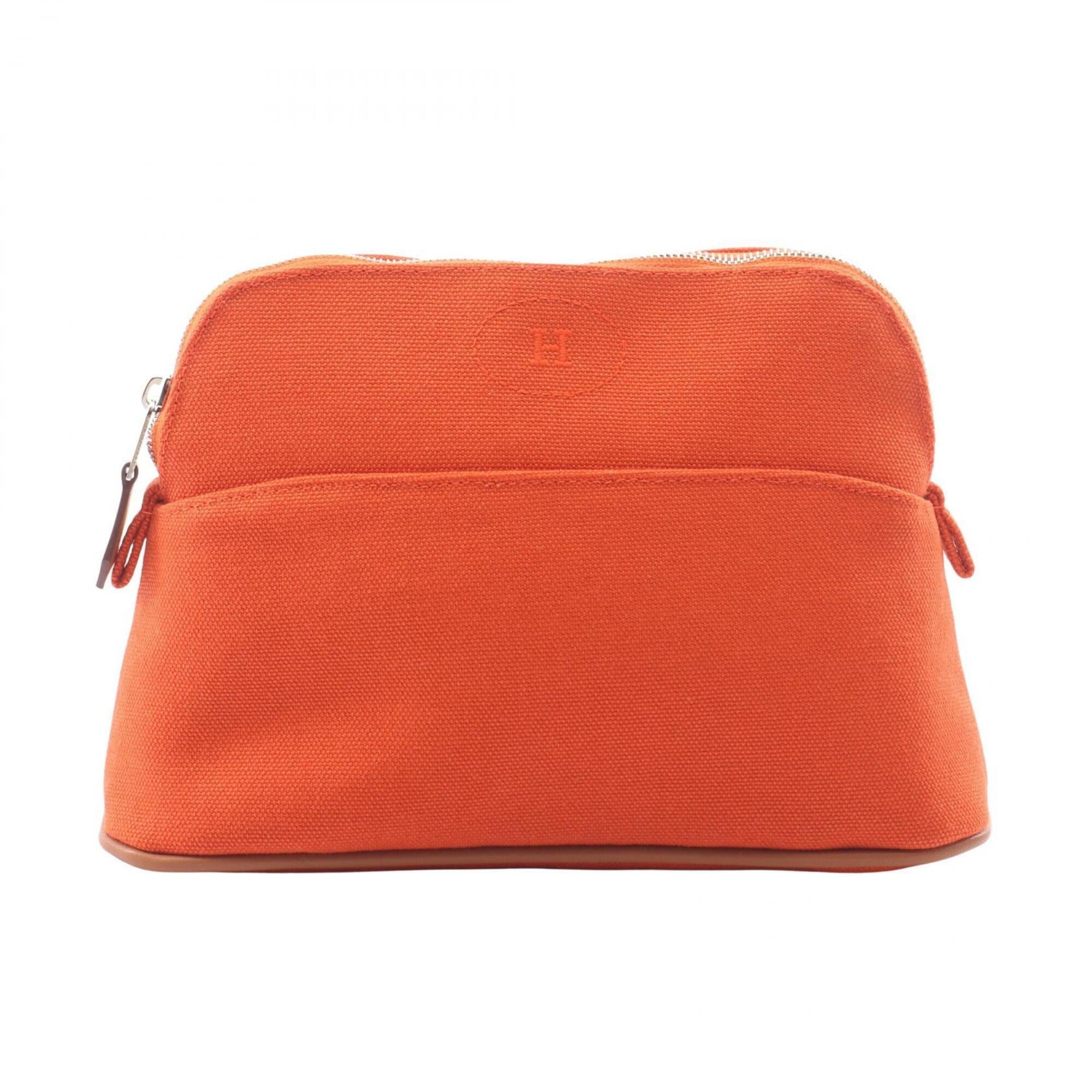 Hermes Orange Canvas Handbag Pouch (Pre-Owned)