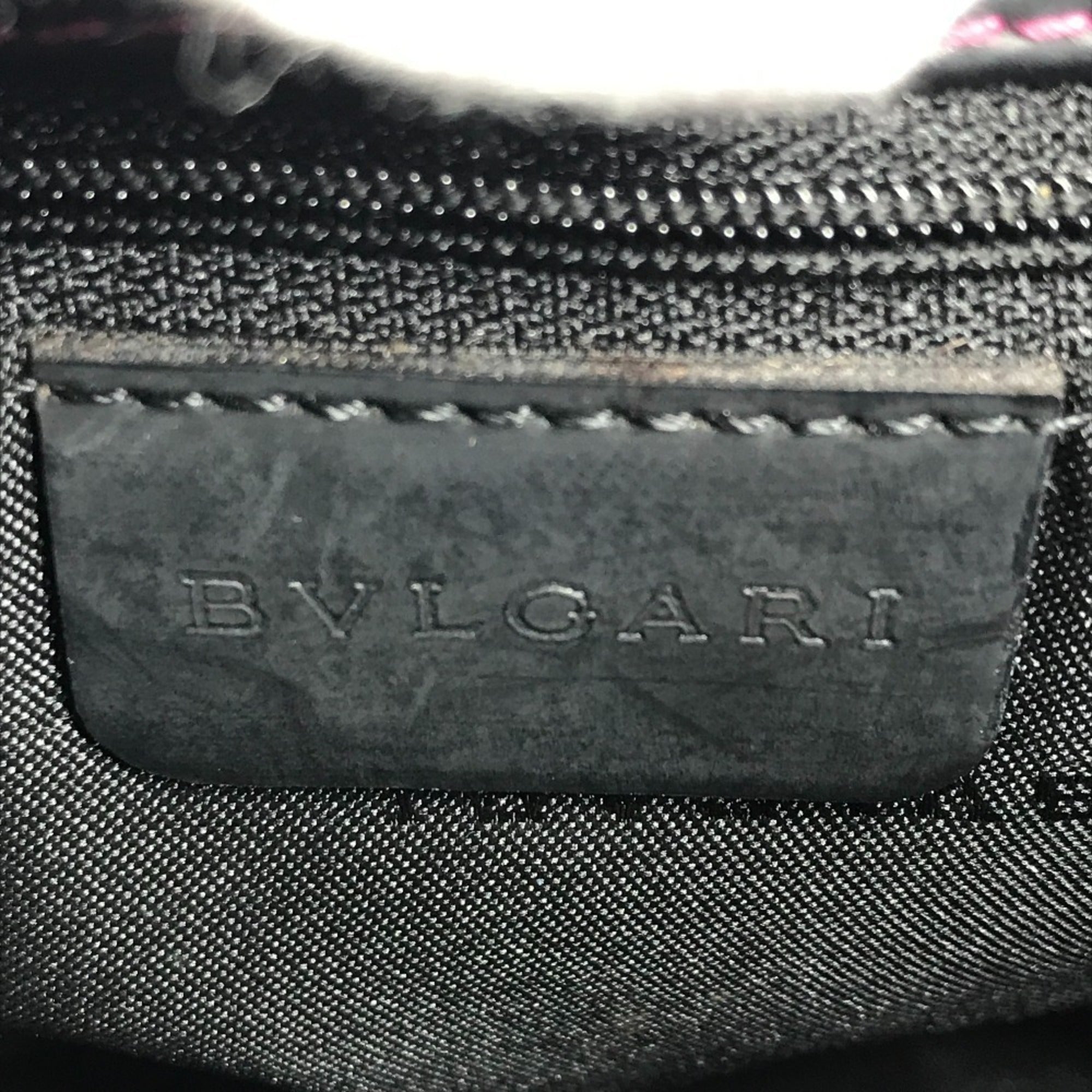 Bvlgari Black Pink Rubber Leather Handbag Shoulder Bag (Pre-Owned)