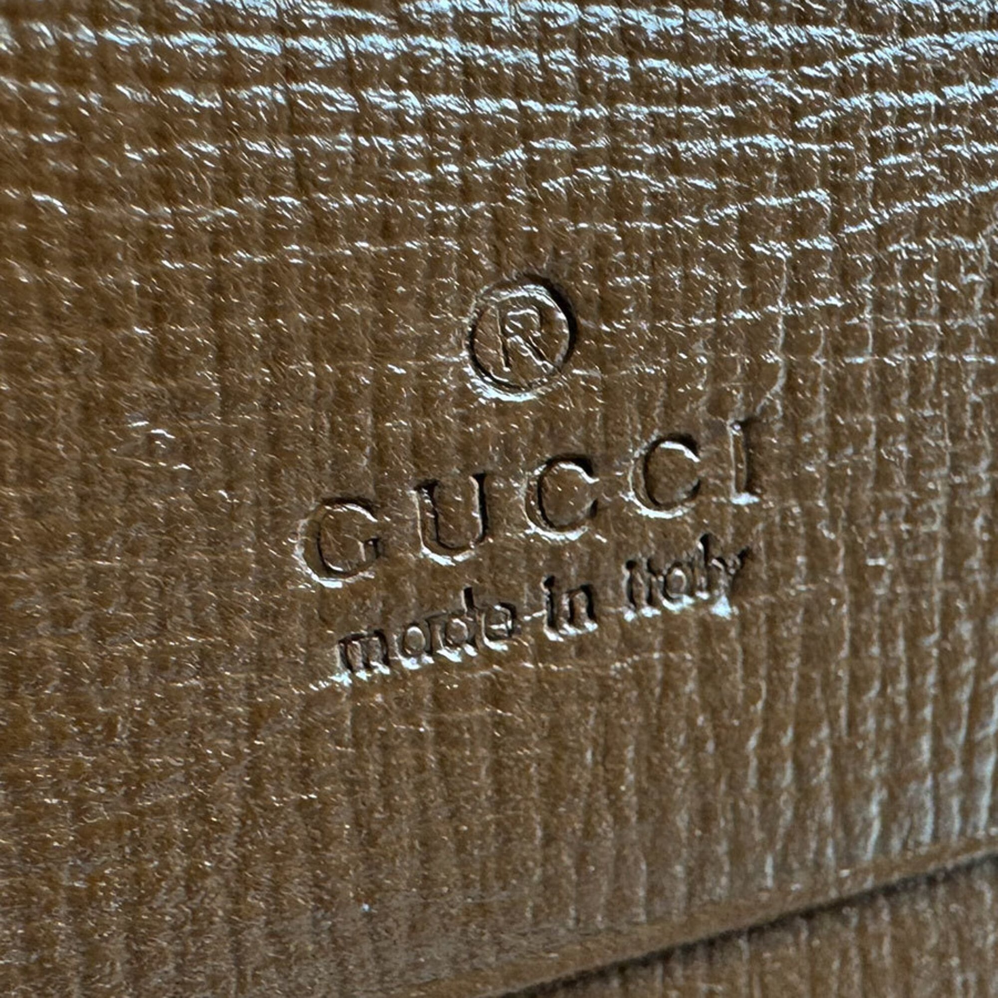 Gucci Brown Dark Red Gg Supreme Long Wallet (Bi-Fold) (Pre-Owned)
