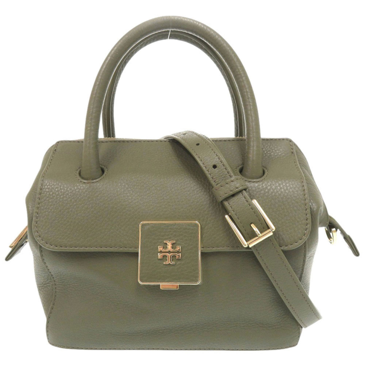 Tory Burch Green Leather Handbag Shoulder Bag (Pre-Owned)