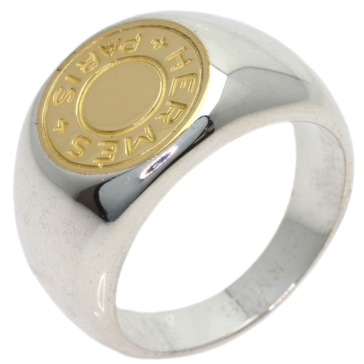 Hermes Yellow Gold (18K) Silver Band Ring (Pre-Owned)