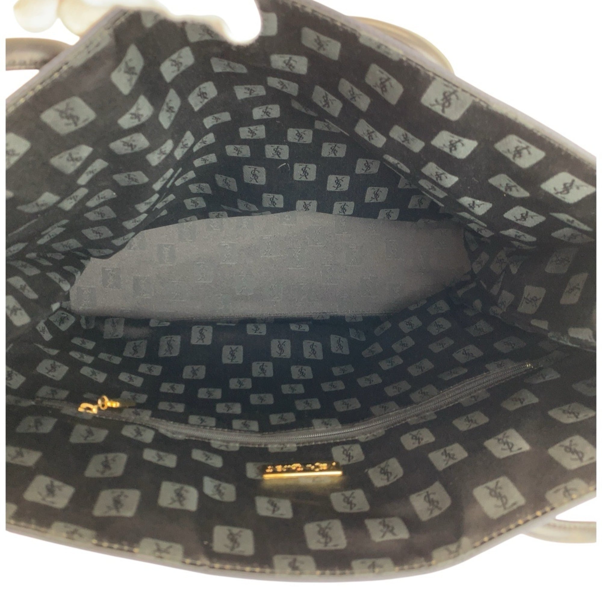 Yves Saint Laurent Navy Nylon Shoulder Bag Tote Bag (Pre-Owned)