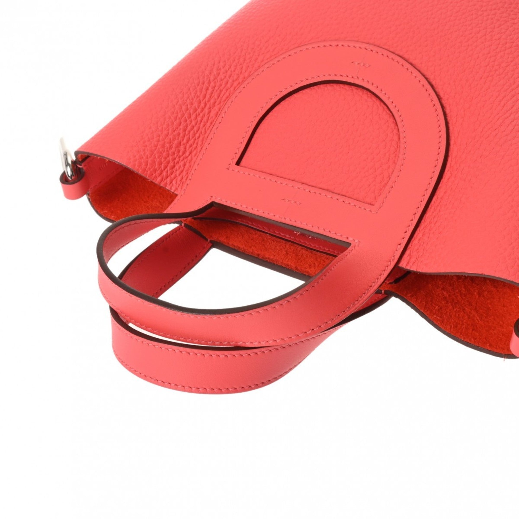 Hermes Orange Red Orange Taurillon Clemence Leather Handbag (Pre-Owned)