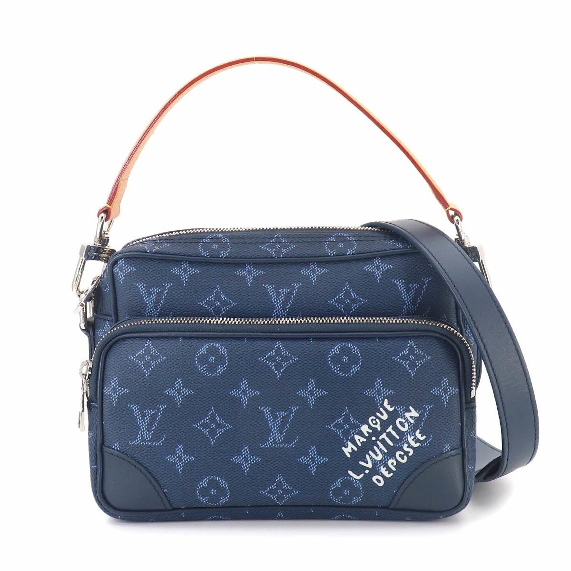 Louis Vuitton Blue Canvas Shoulder Bag (Pre-Owned)