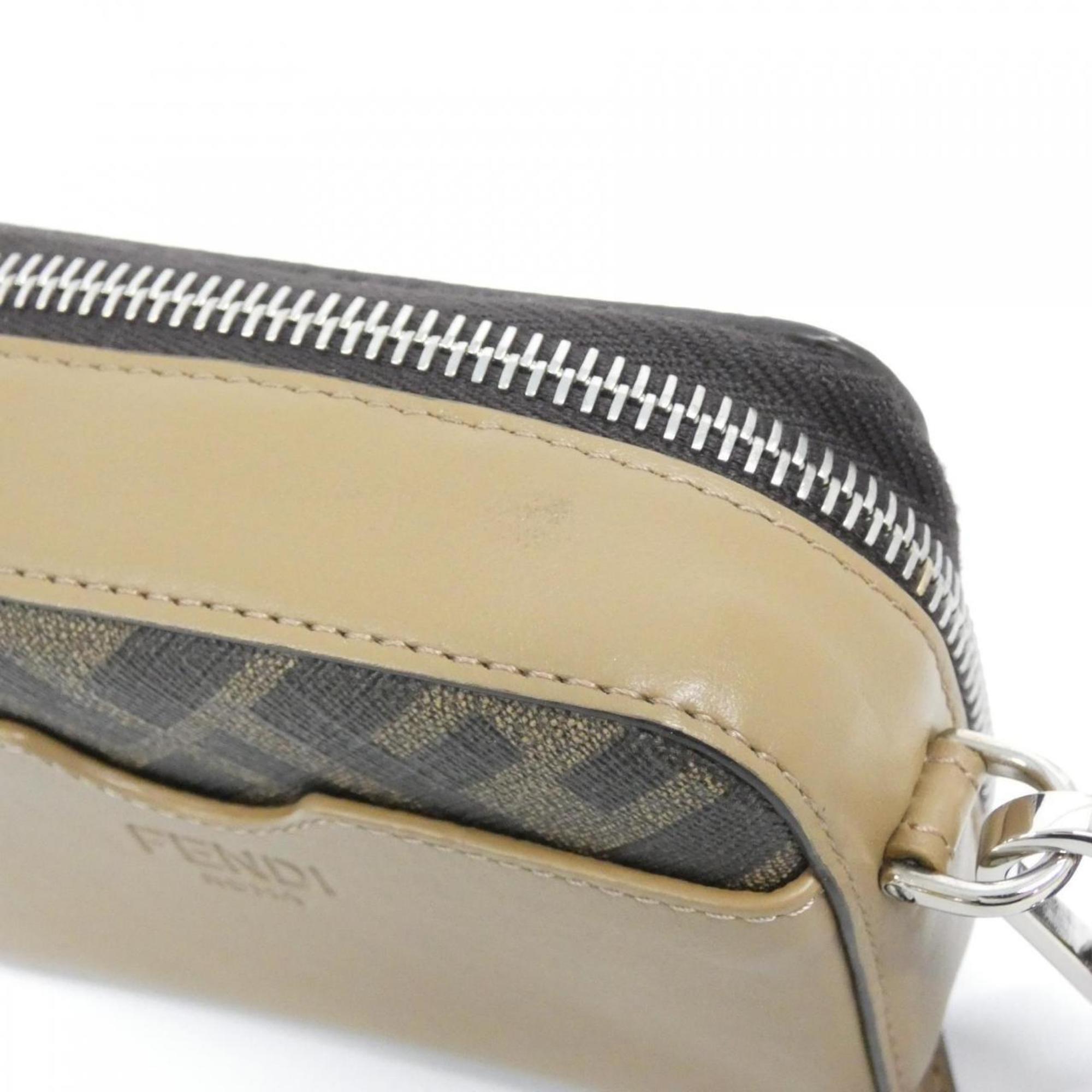 Fendi Brown Coated Canvas Leather Shoulder Bag (Pre-Owned)