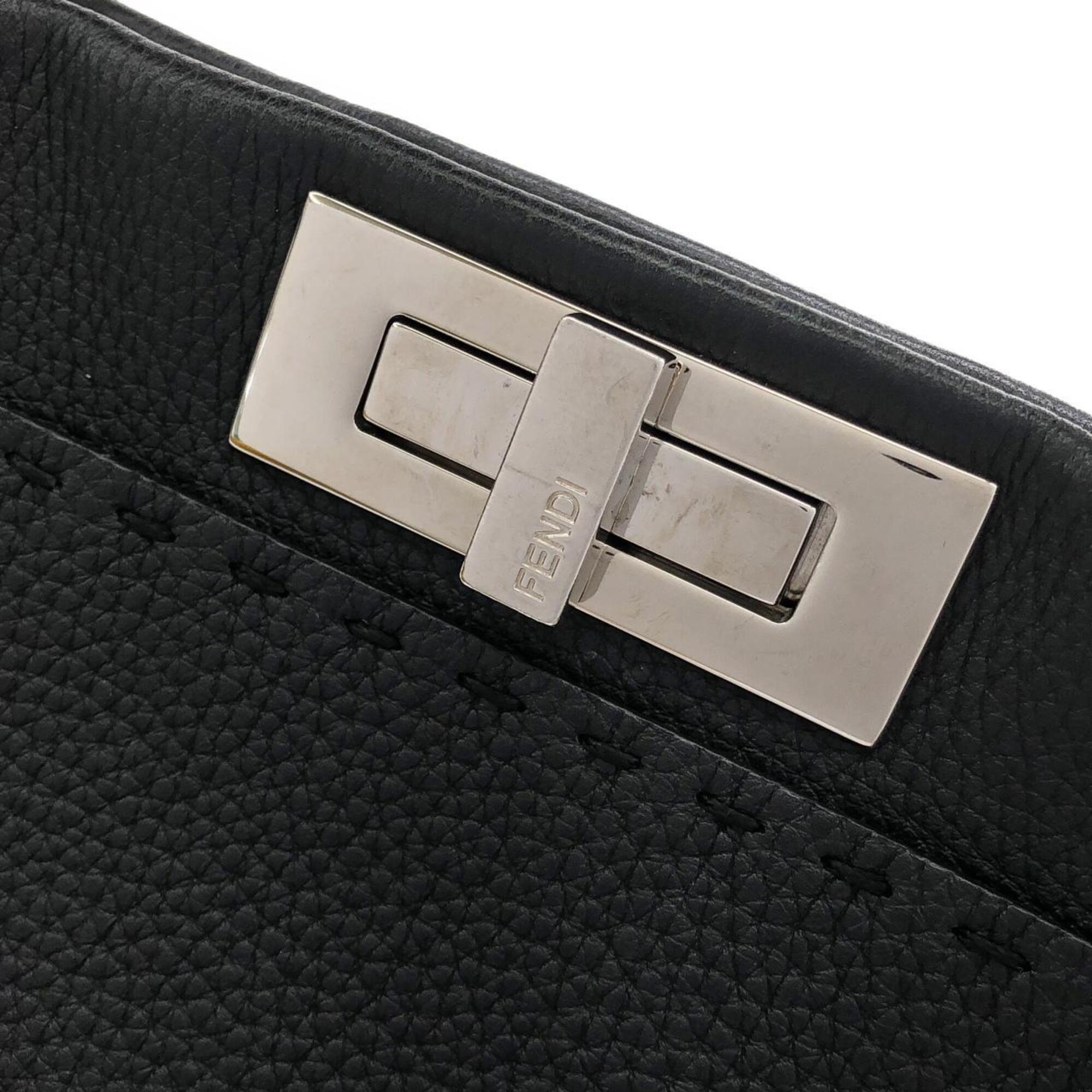 Fendi Selleria Black Leather Handbag (Pre-Owned)